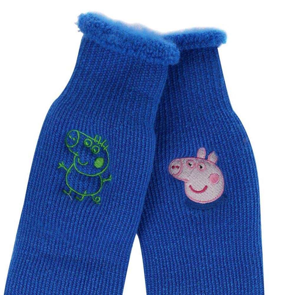 Peppa Pig Kids Boot Socks - Pack of 2 Pairs, Blue, Sizes 11-13 Little Kid - Warm & Comfortable Winter Socks for Boys & Girls - Perfect for Snow Boots, Rain Boots & Cold Weather Play