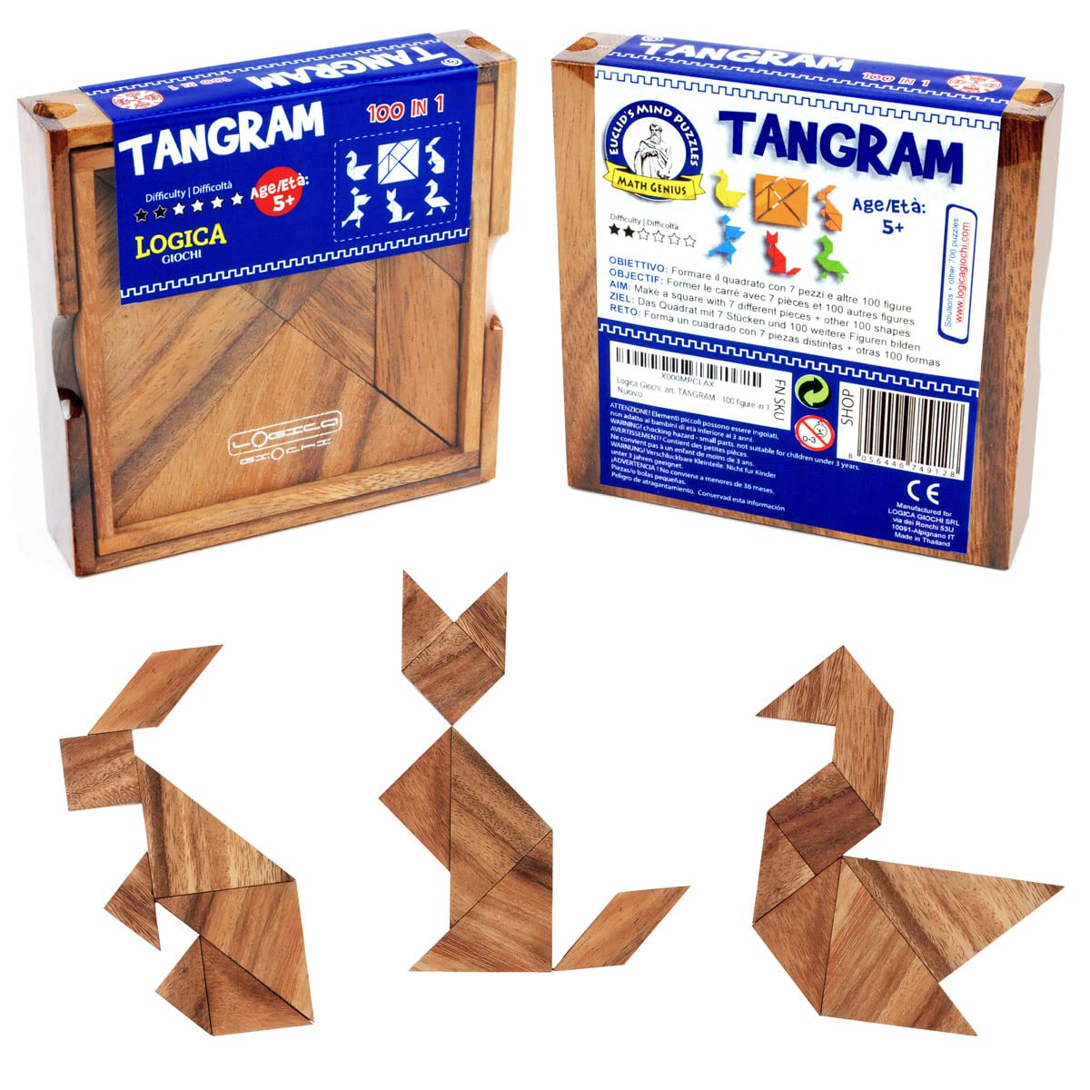 Logic Games Tangram Puzzle - 100 Shapes in 1 - Educational Brain Teaser - Geometry Learning Toy - Euclid Collection | Perfect for Classroom Activities, STEM Learning & Family Game Night