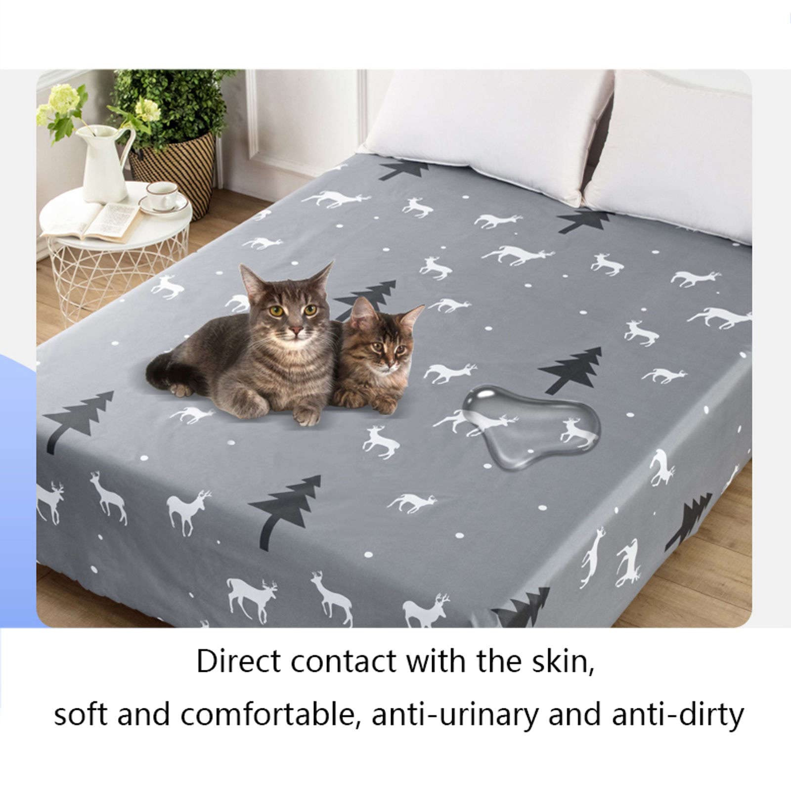 SIELUNO Waterproof Bed Sheet - Full Size Mattress Protector (90x98in) for Home & Travel
