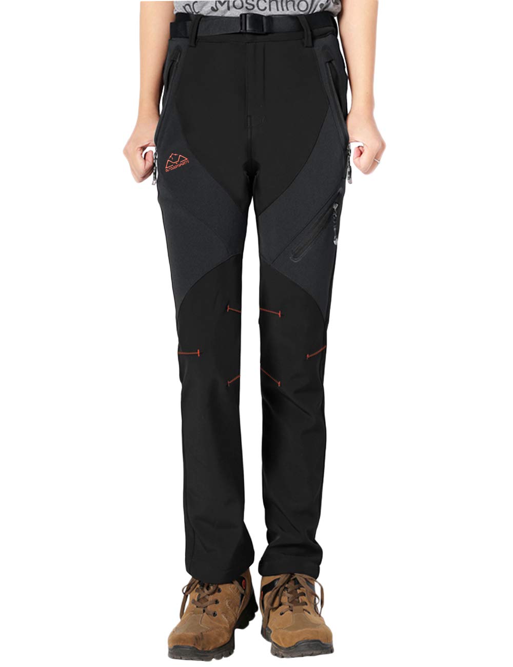 YSENTO Women's Insulated Snow Pants - Waterproof Windproof Fleece-Lined Winter Ski Pants for Hiking & Snowboarding - Warm Thermal Cargo Pants for Outdoor Activities