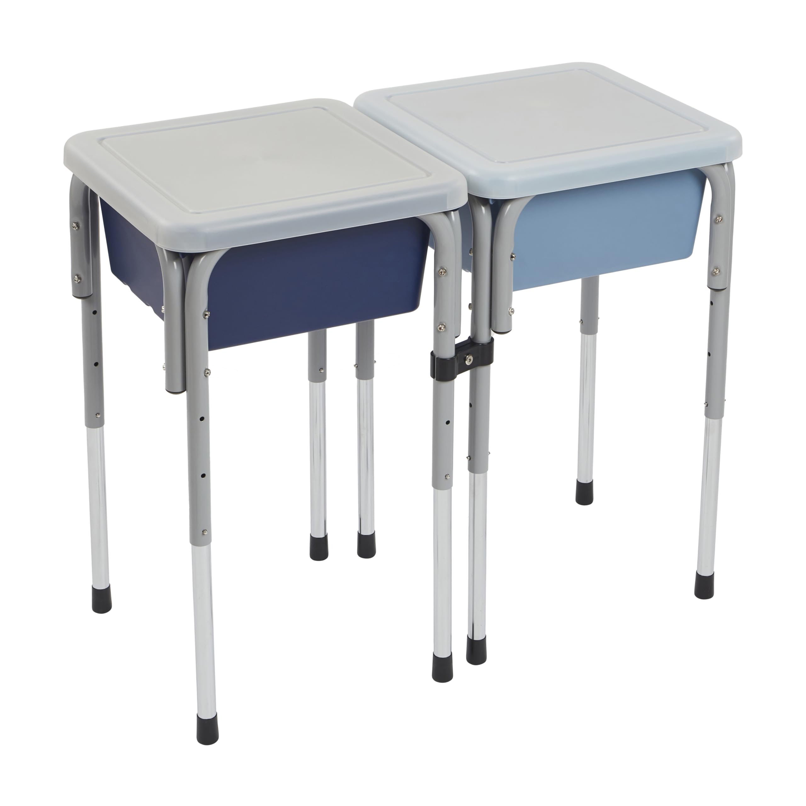 ECR4Kids Adjustable 2-Station Sand and Water Play Table for Kids - Sensory Bin Activity Center in Navy & Powder Blue - Perfect for Indoor & Outdoor Preschool Learning, Daycare, and Backyard Play