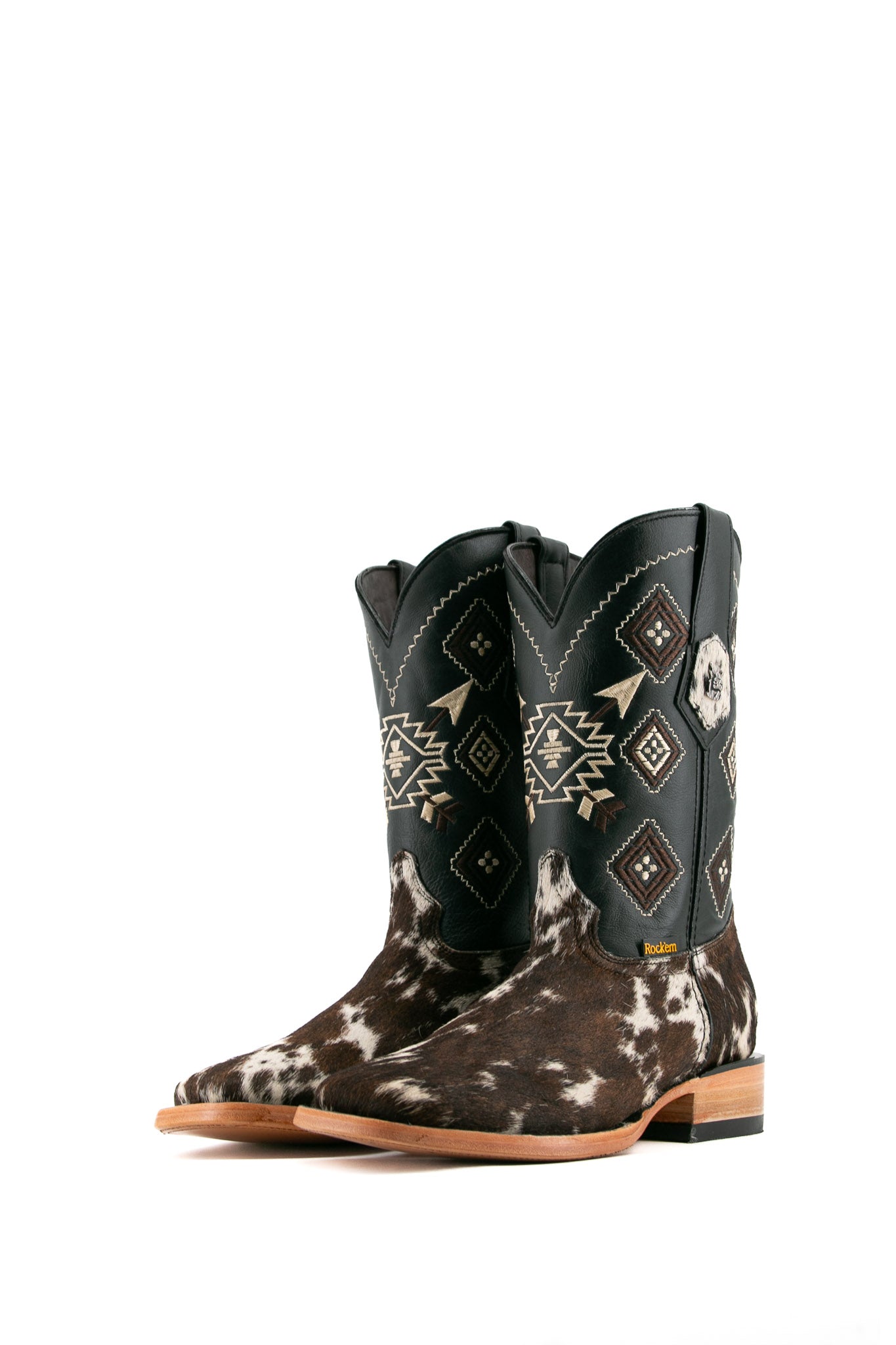 Men's Genuine Cowhide Square Toe Cowboy Boots - Size 7 Western Boots for Men - Durable & Comfortable Riding Boots - Perfect for Country Dancing, Rodeo & Outdoor Work