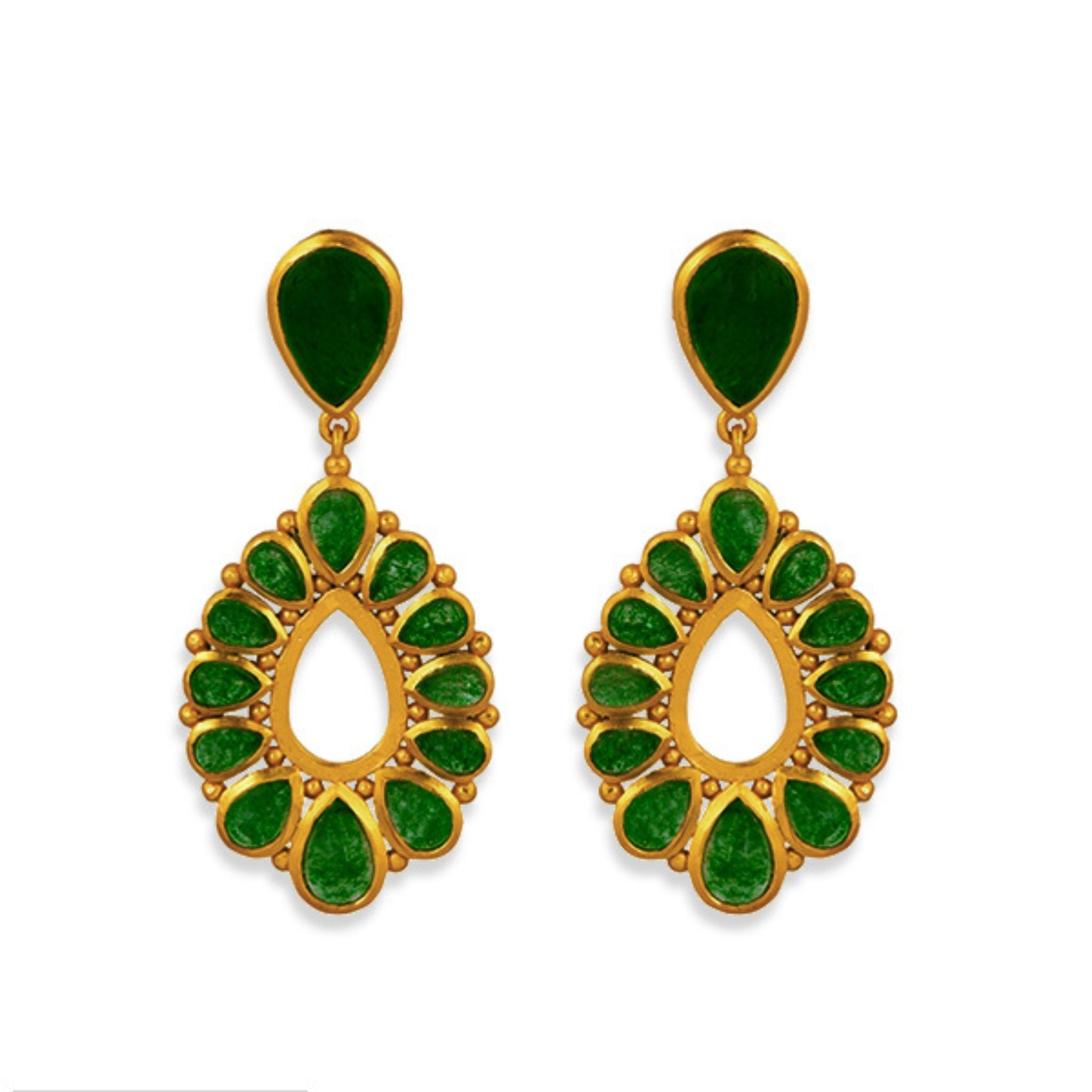 Green Strawberry Quartz Drop Earrings – Boho Chic Dangle Jewelry for Women | Perfect for Weddings, Parties & Everyday Wear