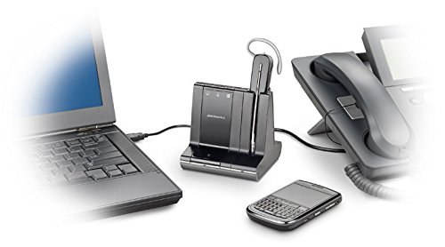 Plantronics Savi 740 Wireless Headset with Noise Cancelling Mic - UC Compatible for Skype, Zoom & Teams - Office & Call Center Headset System