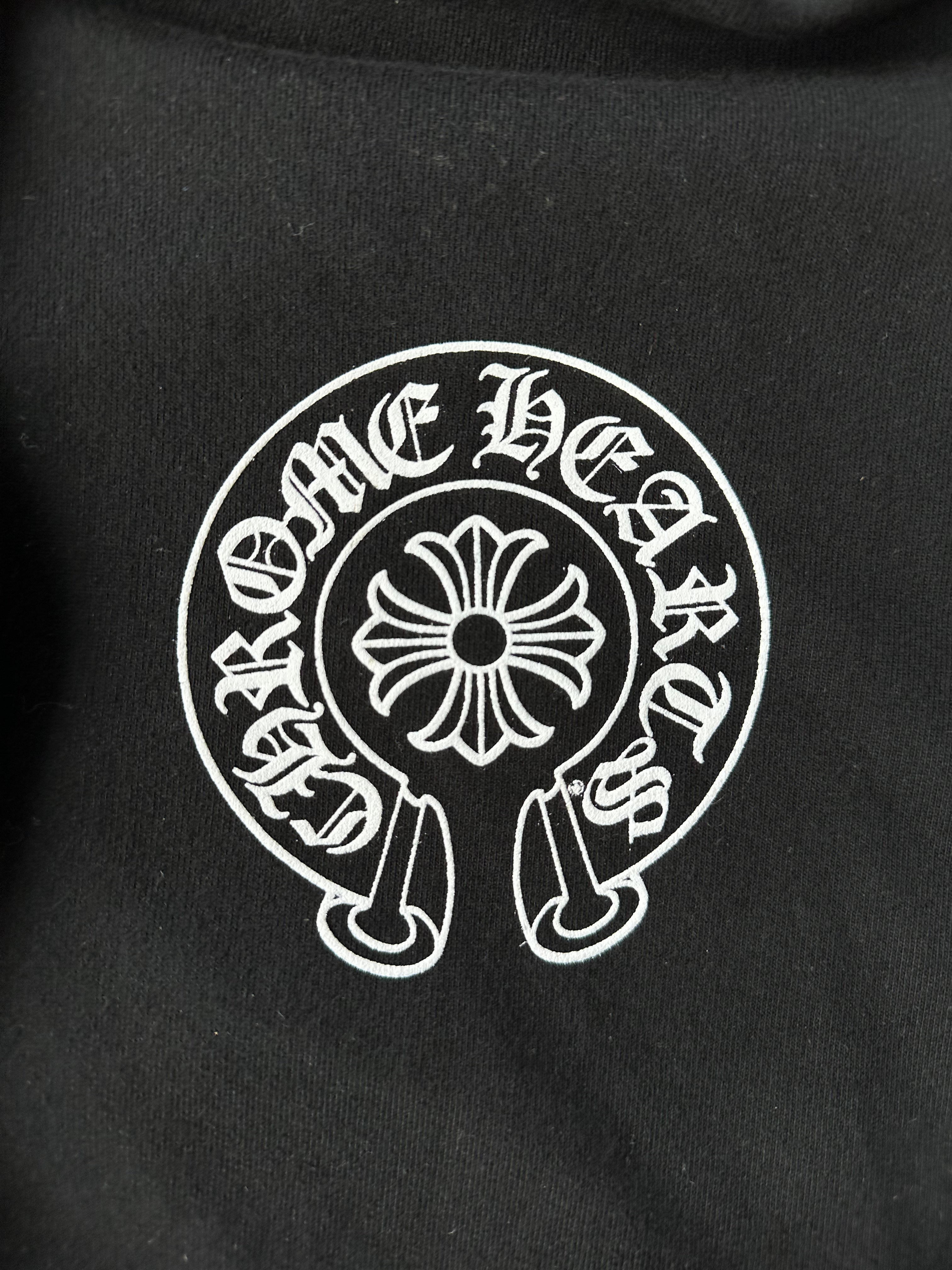 Chrome Hearts Black & White Hong Kong Horseshoe Logo Hoodie - Stylish Streetwear for Men & Women | Perfect for Casual Outfits, Urban Fashion & Night Out