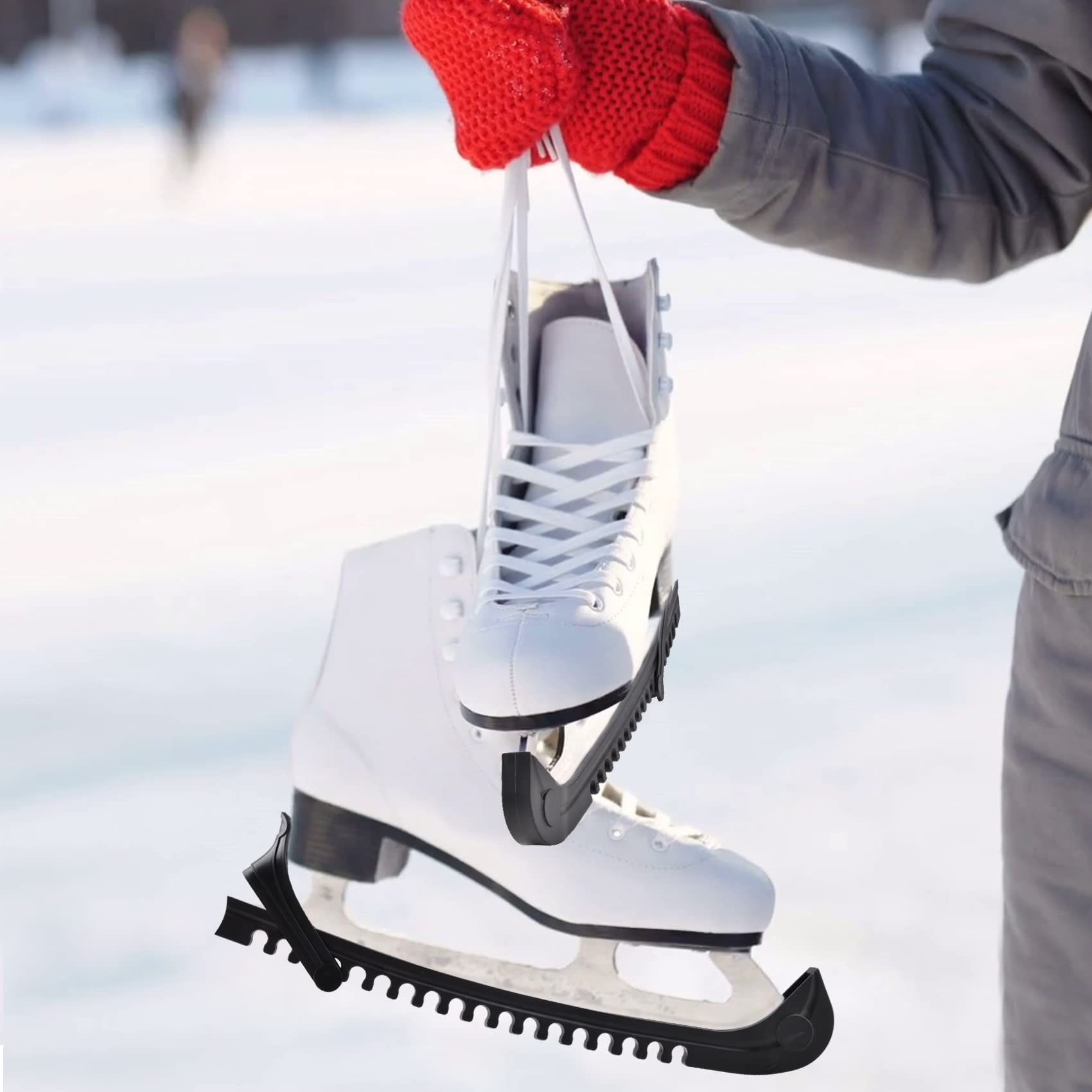 **Ice Skate Guards - Adjustable Skate Blade Protectors for Hockey & Figure Skating (1 Pair) - Prevent Rust & Damage On & Off the Ice**    *Use Case: Perfect for protecting your ice skate blades during storage, walking to the rink, or while traveling.*