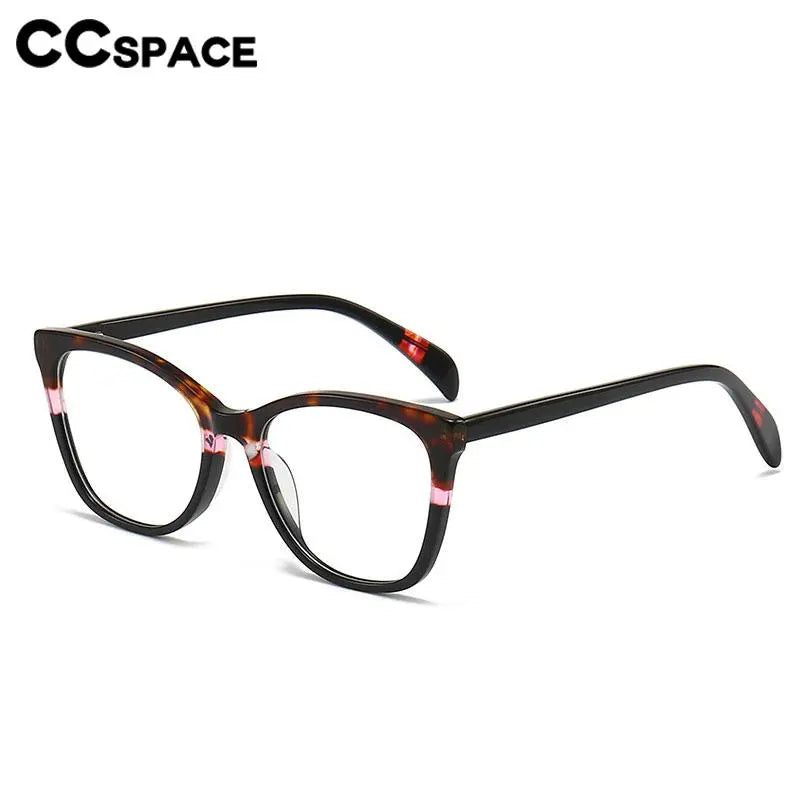 CCspace Unisex Full Rim Square Acetate Eyeglasses 56941 - Stylish & Durable Frame for Men & Women - Perfect for Work, Reading & Fashion Accessories