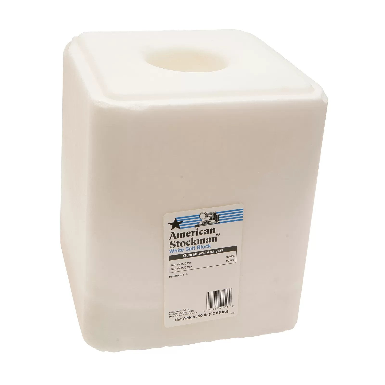 American Stockman® 50LB Coarse Animal Salt Block - Ideal for Livestock, Horses & Cattle Feeding - Perfect for Ranch, Farm & Stable Use