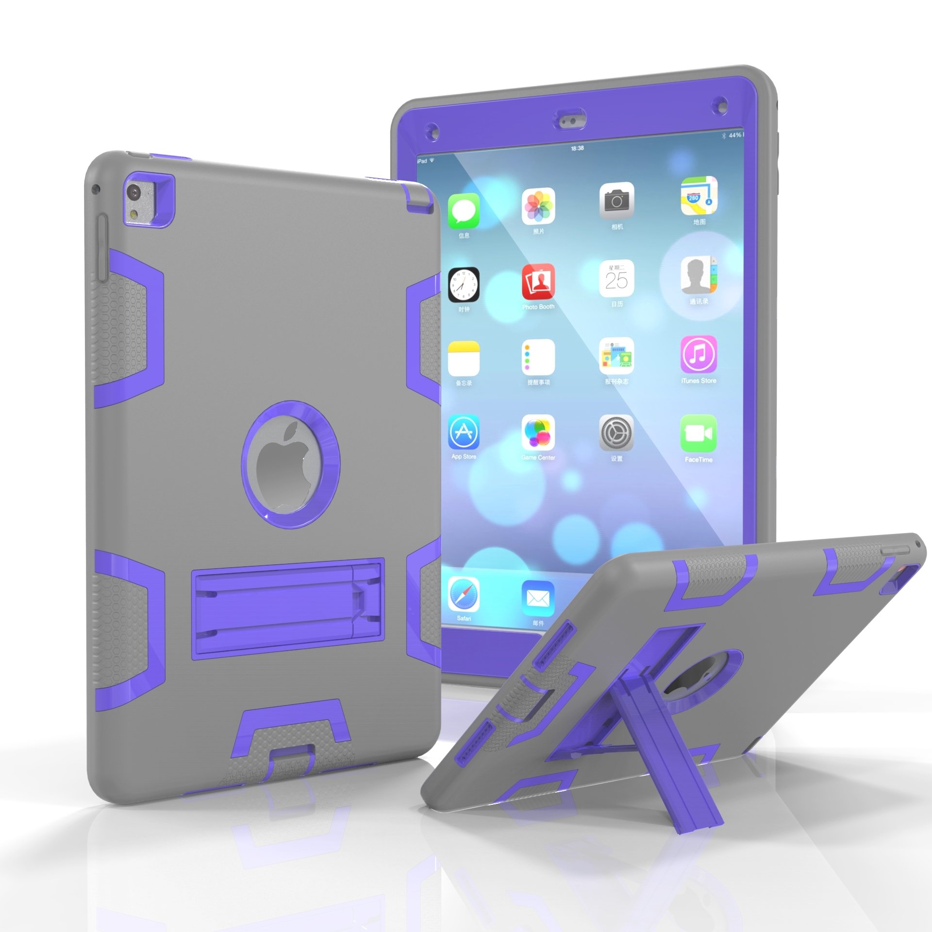 Premium Shockproof iPad Air 2 Case (6th Gen) - 3-Layer Heavy Duty Hybrid Protective Cover with Kickstand for Apple iPad Air 2/iPad 6 (2014 Model) | Perfect for Travel, Work & Outdoor Adventures