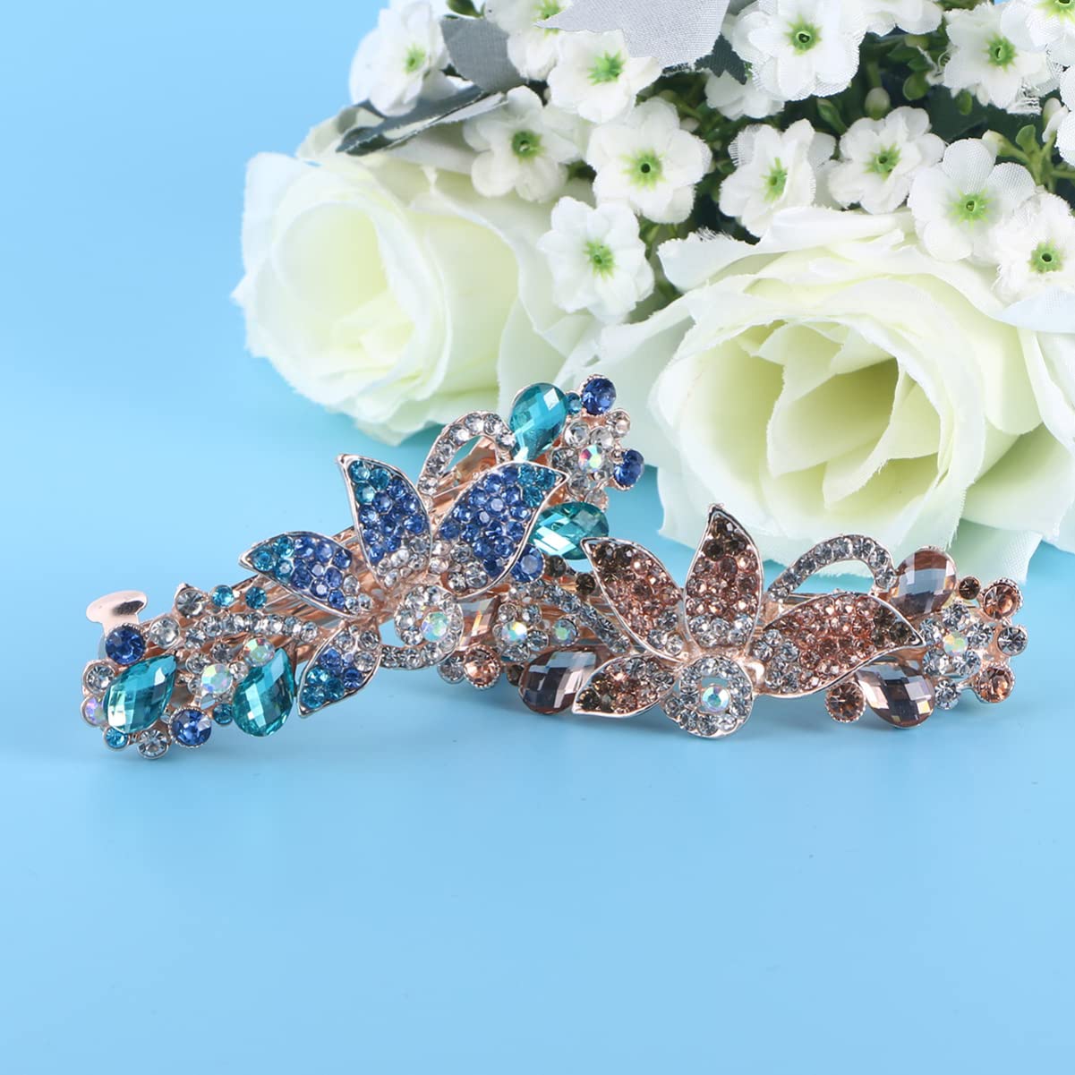 LALAFINA 4-Piece Women's Crystal Hair Clips - Elegant Spring Hair Barrettes for Wedding, Bridal, and Party Hair Accessories | Perfect for Brides, Prom, and Special Occasions