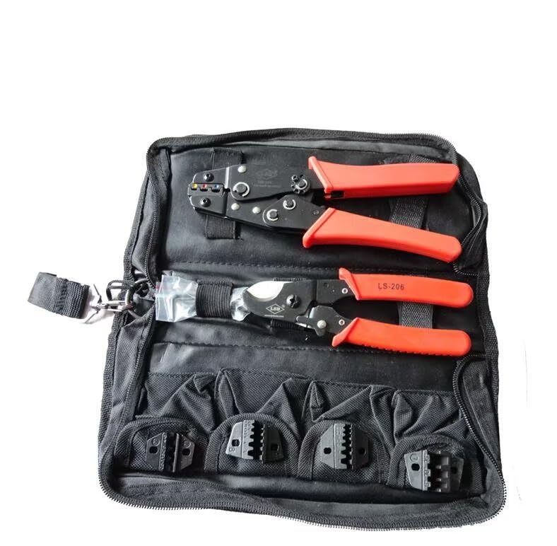 Professional Hand Crimping Tool Kit with Cable Cutter & 4 Replaceable Die Sets (HS-K02C) - Perfect for Electrical Wiring, Network Cables, and DIY Projects