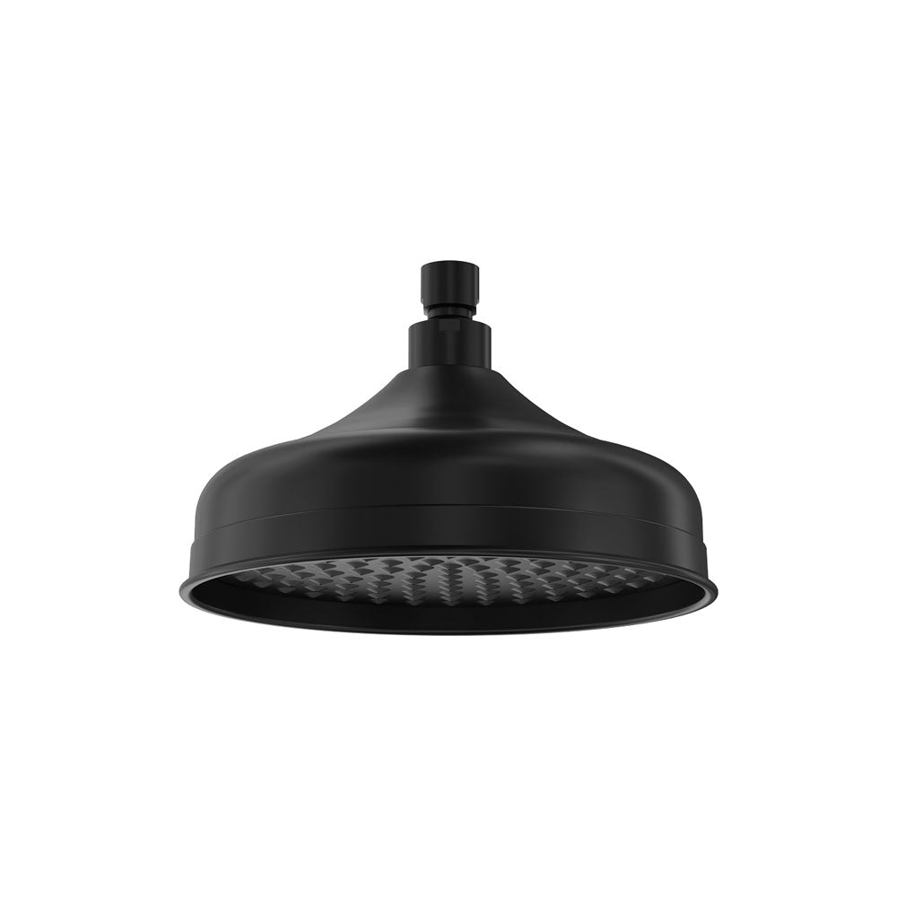 Fienza 411138B Lillian Matte Black Shower Head with High Pressure Rainfall Spray - Perfect for Bathroom Renovation & Spa-Like Shower Experience