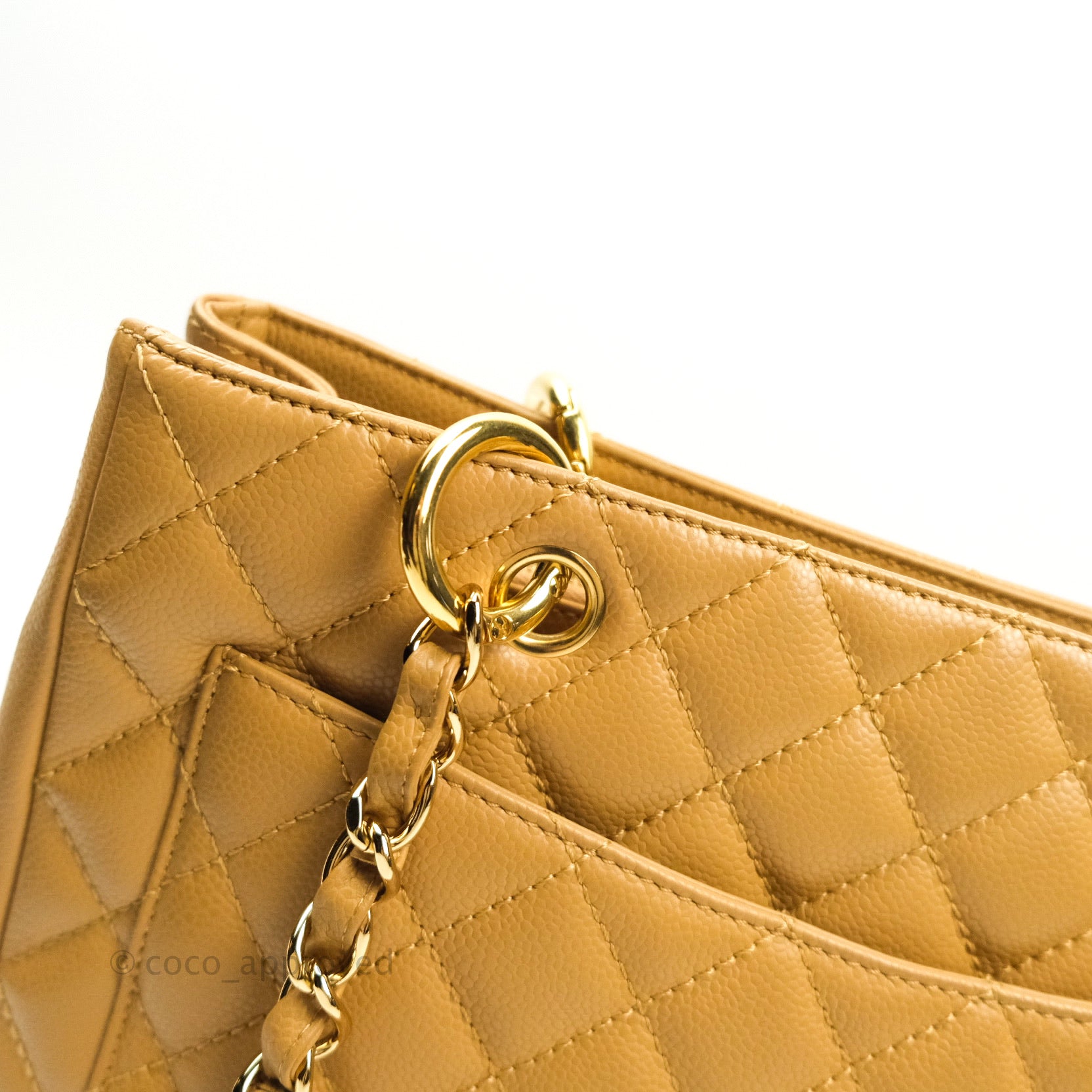 Chanel Caviar Leather Grand Shopping Tote GST Bag - Dark Beige with Gold Hardware | Luxury Designer Handbag for Women, Perfect for Work, Travel & Everyday Use