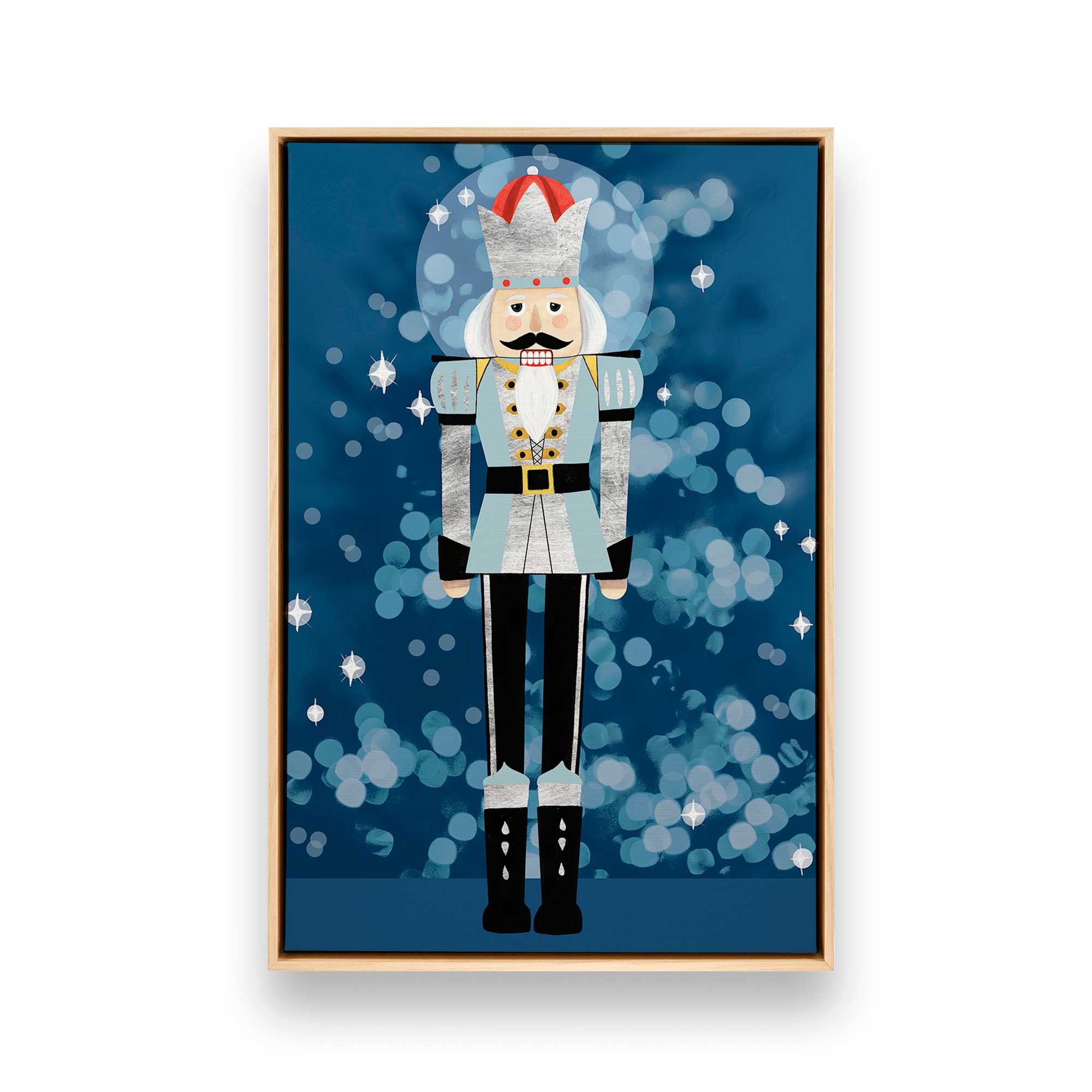 Blue Classic Nutcracker Canvas Print - Holiday Home Decor, Christmas Wall Art for Living Room & Bedroom