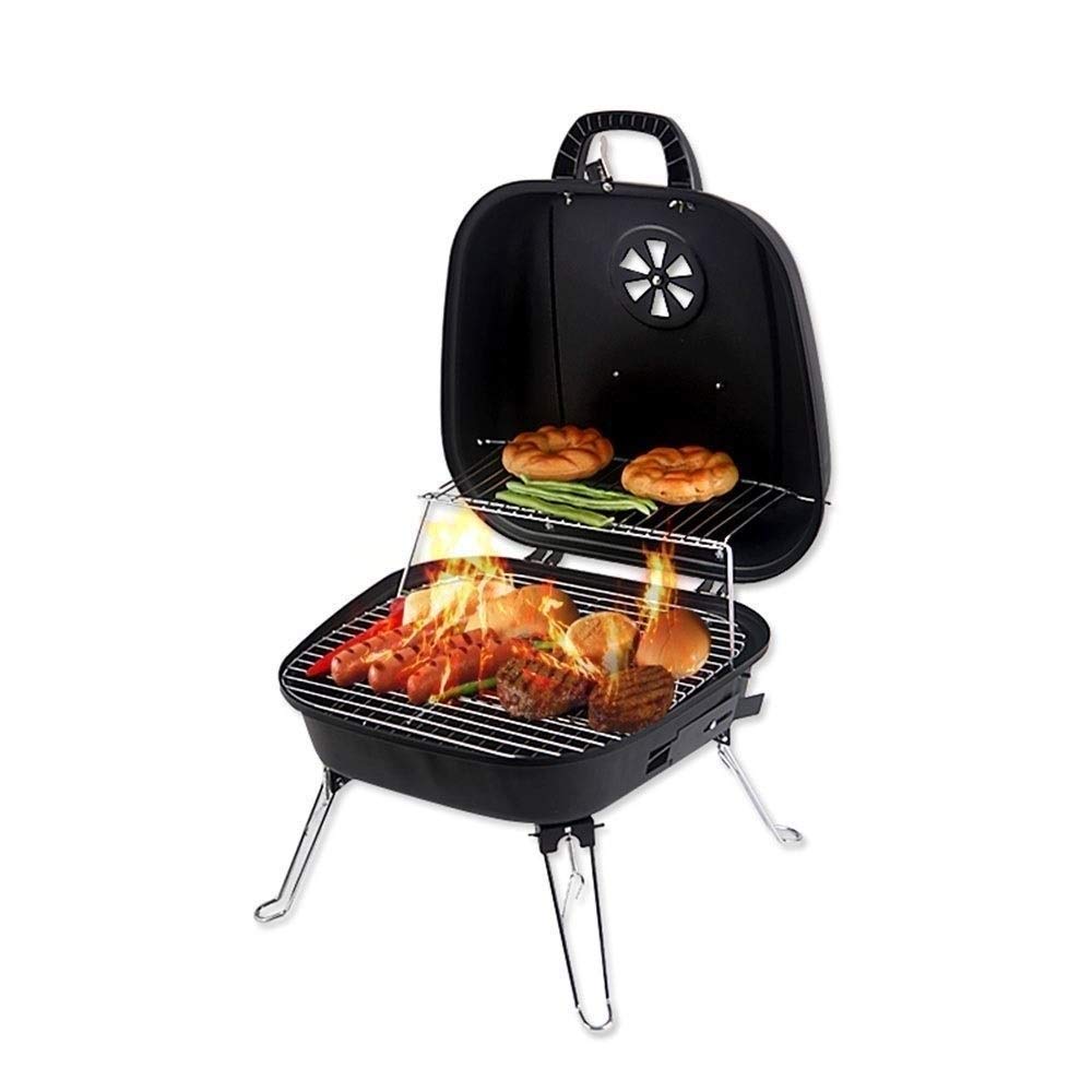 Portable Charcoal Grill for Outdoor BBQ - Round Kettle Grill with Steel Cooking Grate - Perfect for Steak, Chicken, Backyard, Camping, Tailgating & Picnics
