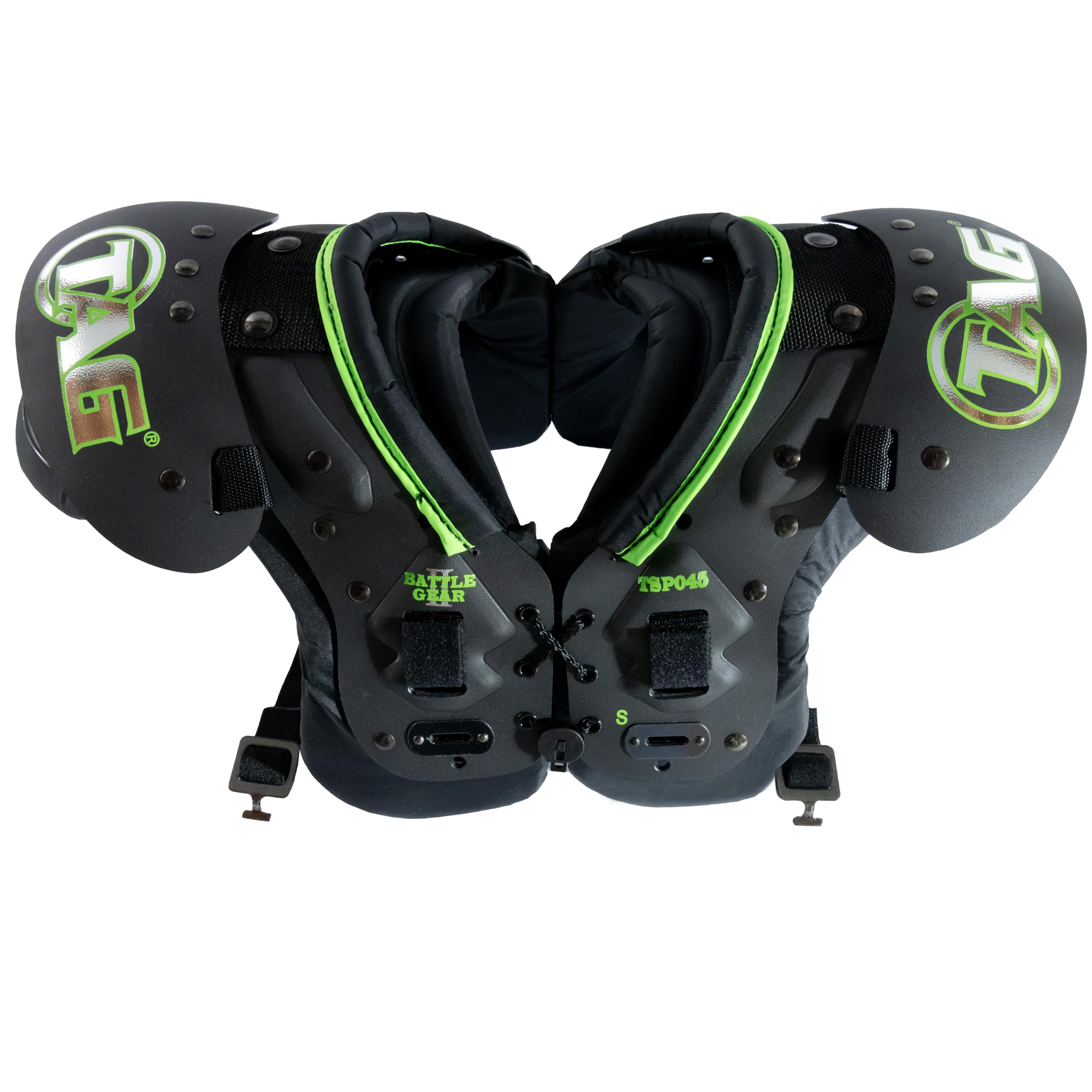 Battle Gear II Youth Football Shoulder Pads TSP45 with T-Hook Lockdown Side Strap - Lightweight Protective Gear for Youth Football Players - Perfect for Training, Games & Tackle Football Practice