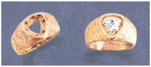 10K Gold or Sterling Silver Men's Trillion Textured Ring Size 9 - 6mm & 8mm Pre-Notched Blank Band - Perfect for Weddings, Engagements & Everyday Wear