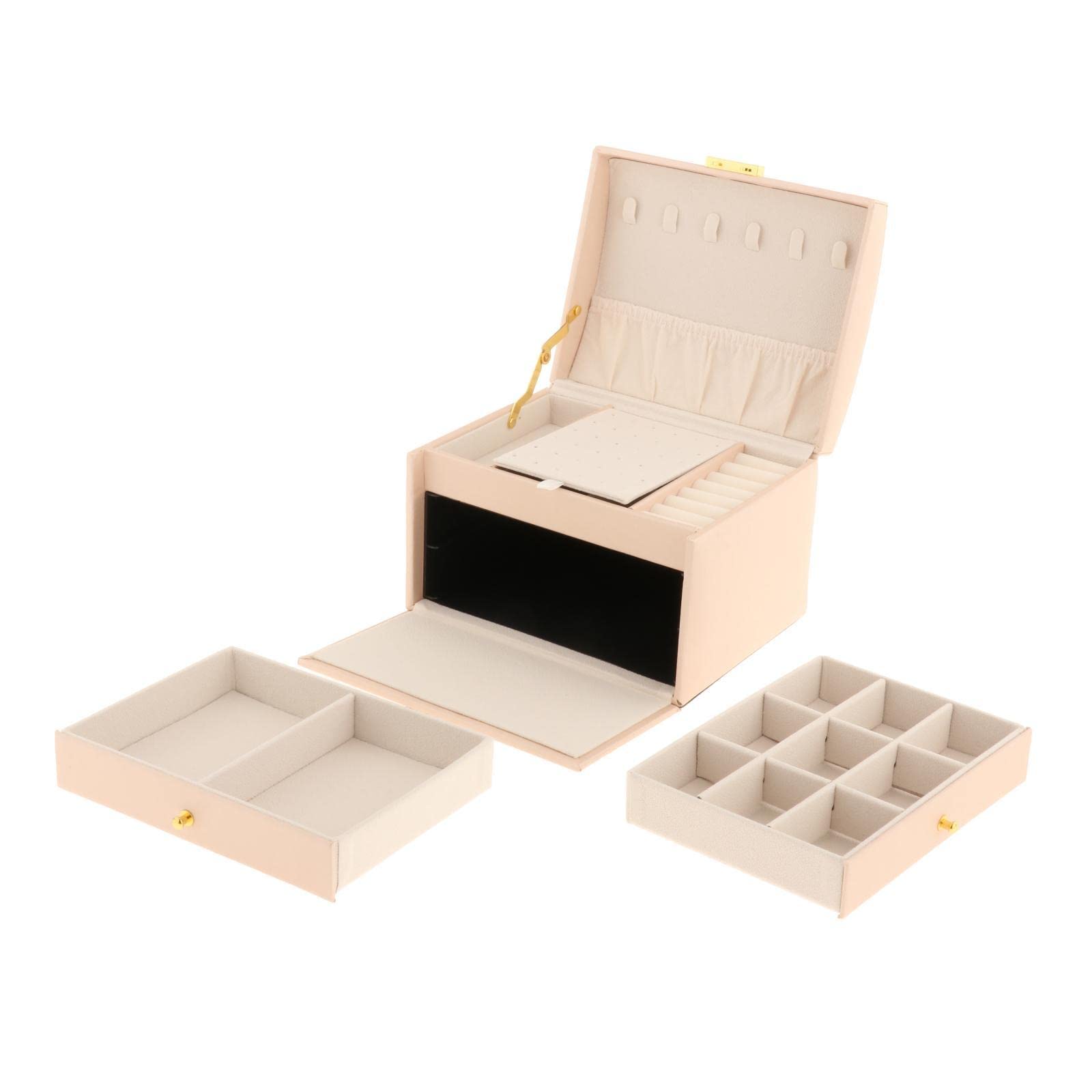Creative Jewelry Storage Box - Decorative Trinket Organizer with Multiple Compartments | Perfect for Necklace, Ring & Earring Organization | Red Velvet Gift Box for Women