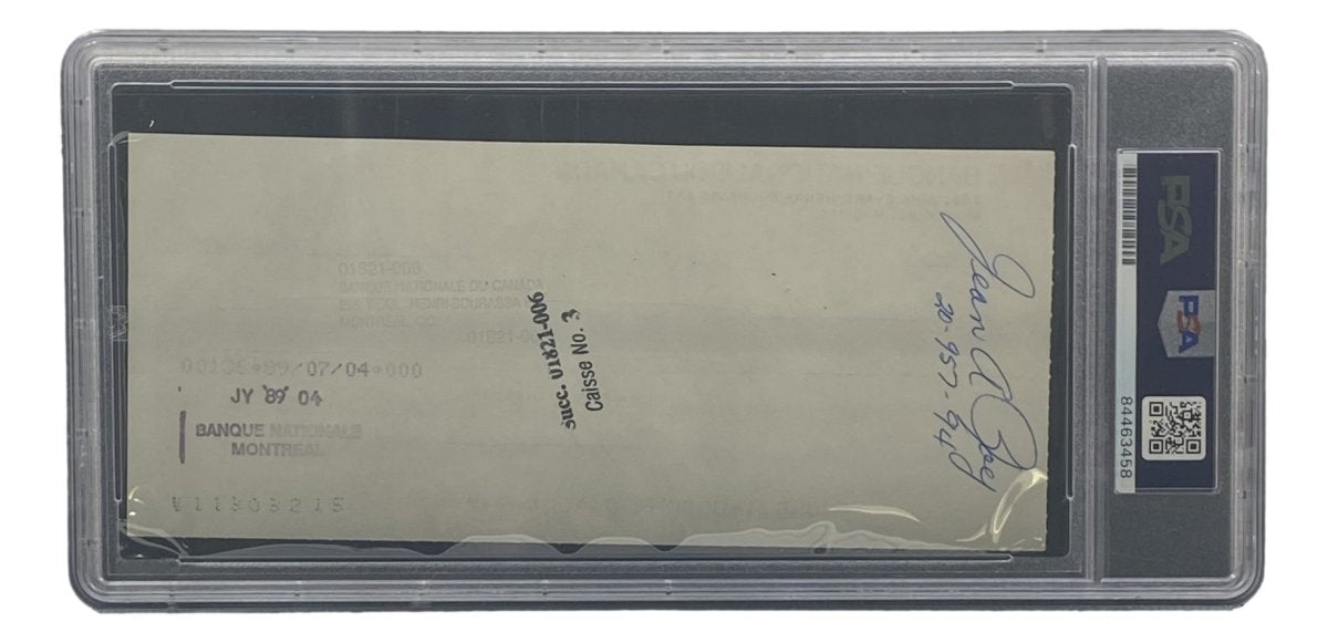 Maurice Richard Autographed Montreal Canadiens Hockey Bank Check #46 - PSA/DNA Certified - Rare NHL Memorabilia for Collectors & Hockey Fans - Perfect for Display in Sports Bars, Man Caves & Memorabilia Rooms