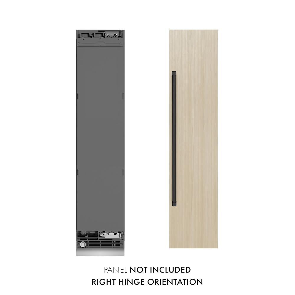 ZLINE Autograph Edition 18-Inch 8.6 cu. ft. Panel Ready Right Hinge Column Freezer - Graphite Gray Interior with Matte Black Accents (RBCFVRZ 18 MB) | Perfect for Home Kitchen, Basement, or Commercial Use | Energy Efficient & Spacious Frozen Food Storage