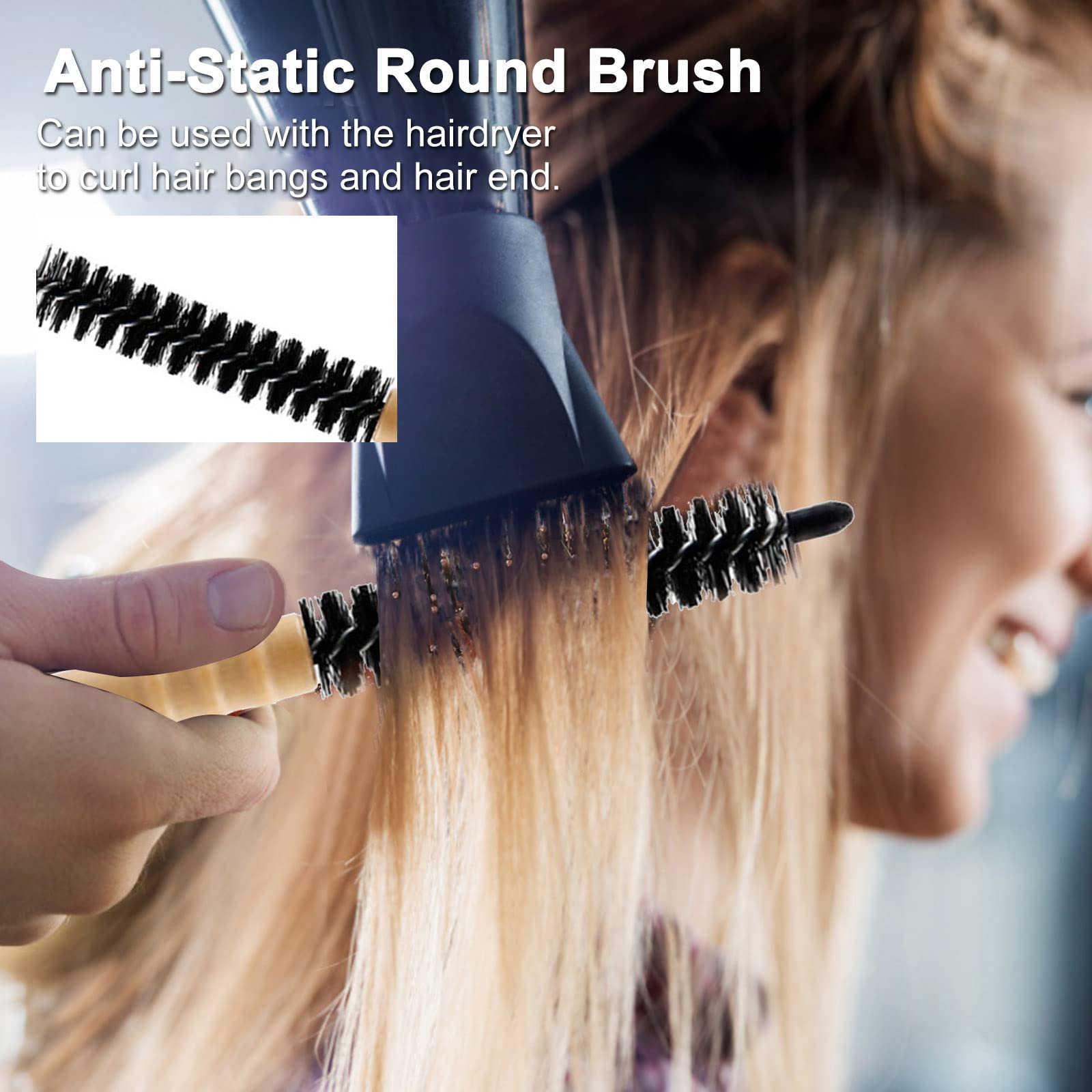 Curling Hair Styling Comb - Static Free Round Roller Hairbrush for Blow Drying & Styling | Salon & Home Use | Perfect for Creating Voluminous Curls & Waves