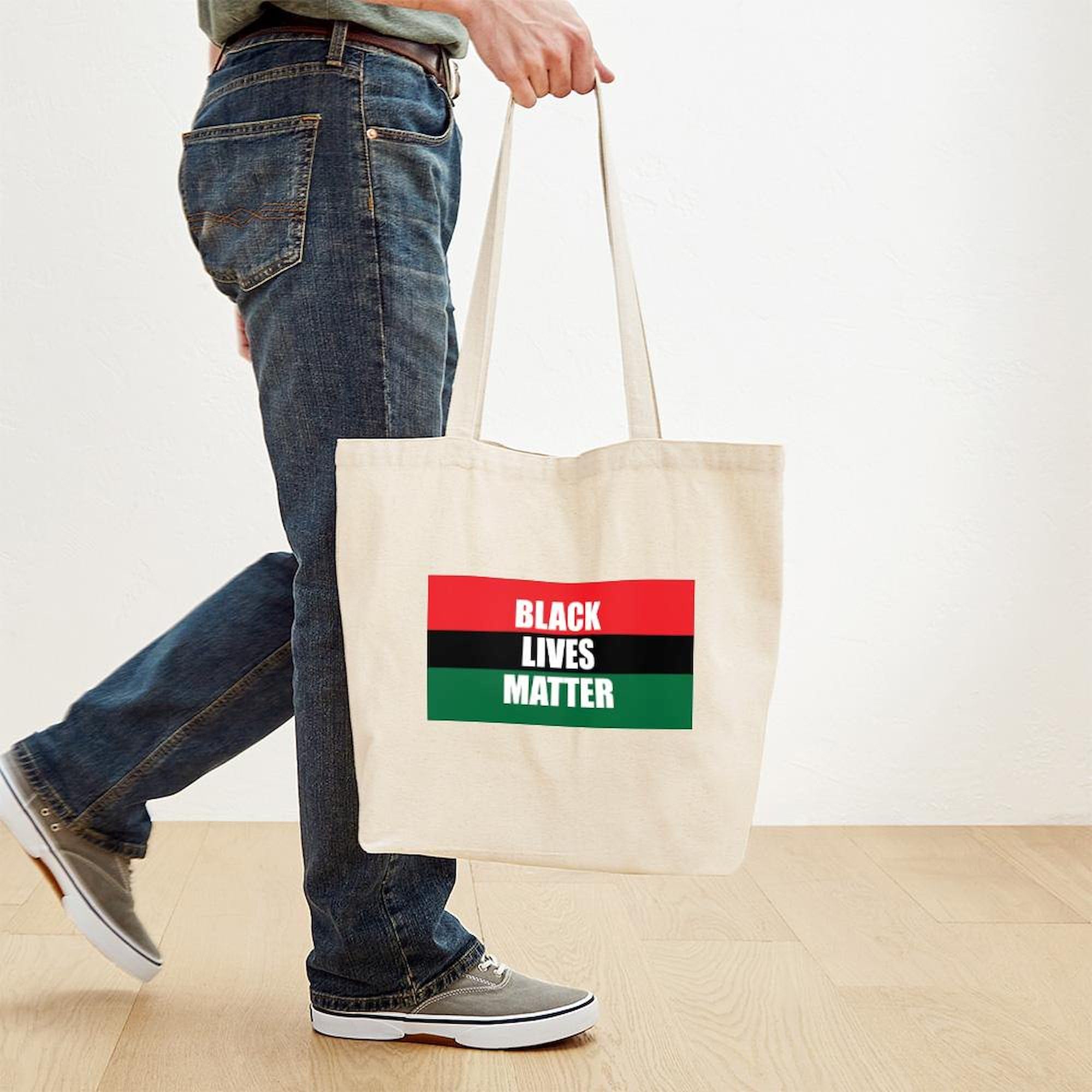 Black Lives Matter Tote Bag - Eco-Friendly Natural Canvas Reusable Shopping Bag for Groceries, Beach & Everyday Use