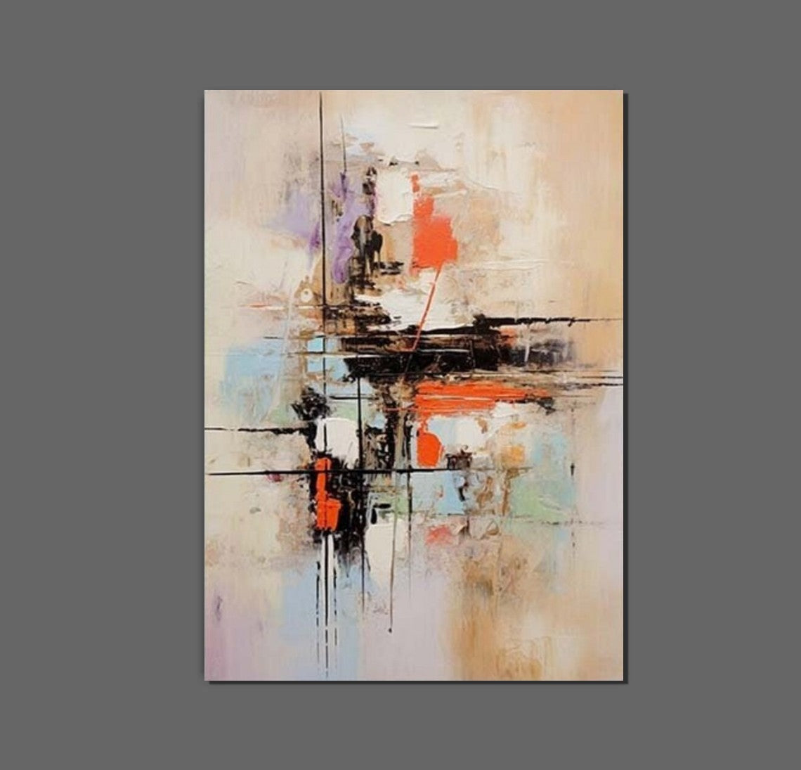 Large Acrylic Canvas Paintings - Modern Abstract Wall Art with Heavy Texture | Bedroom Decor & Living Room Wall Decor Ideas | Simple Contemporary Home Artwork