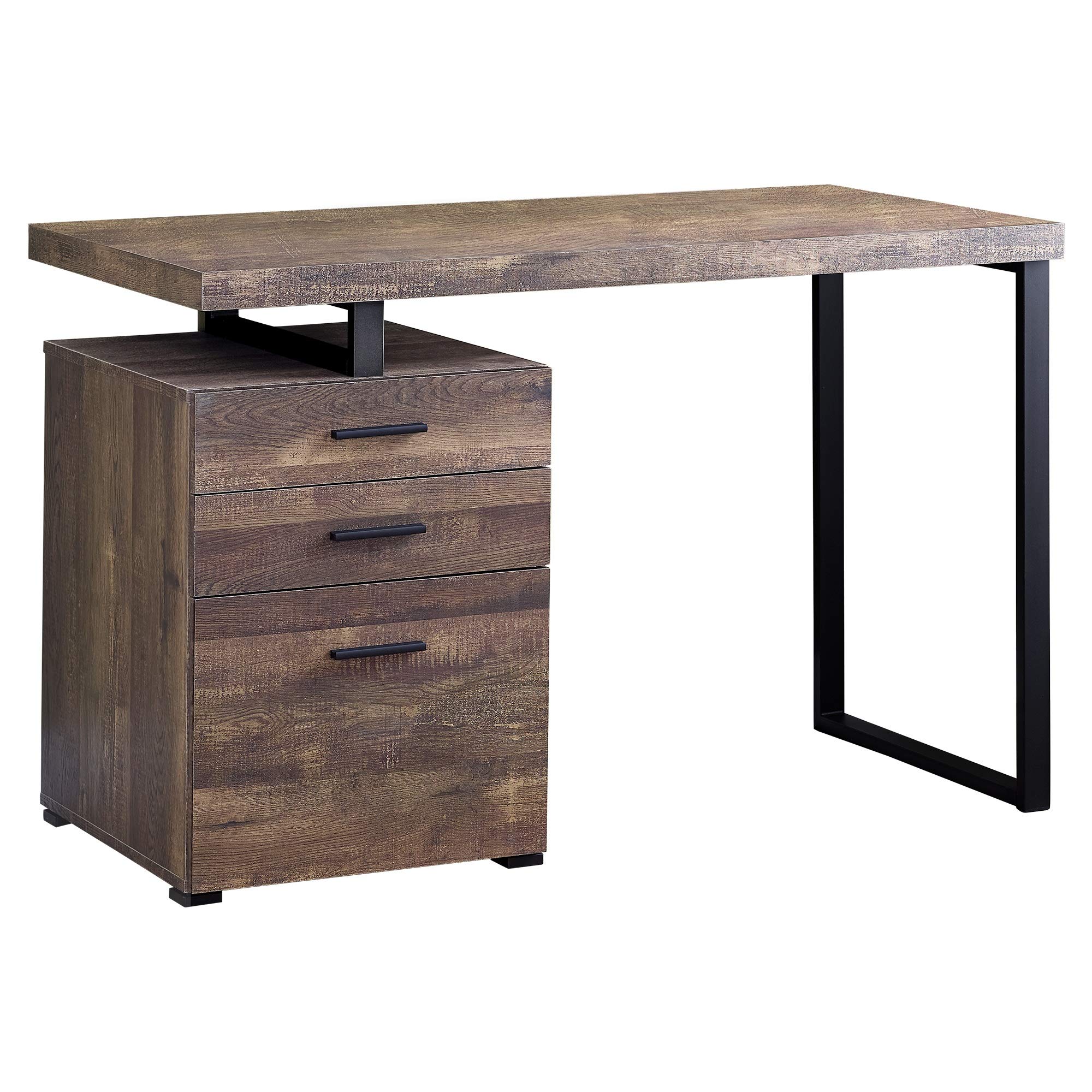 Ergode 48-Inch Computer Desk with Reclaimed Wood Top and Black Metal Frame - Home Office Desk for Small Spaces, Gaming & Study Workspace