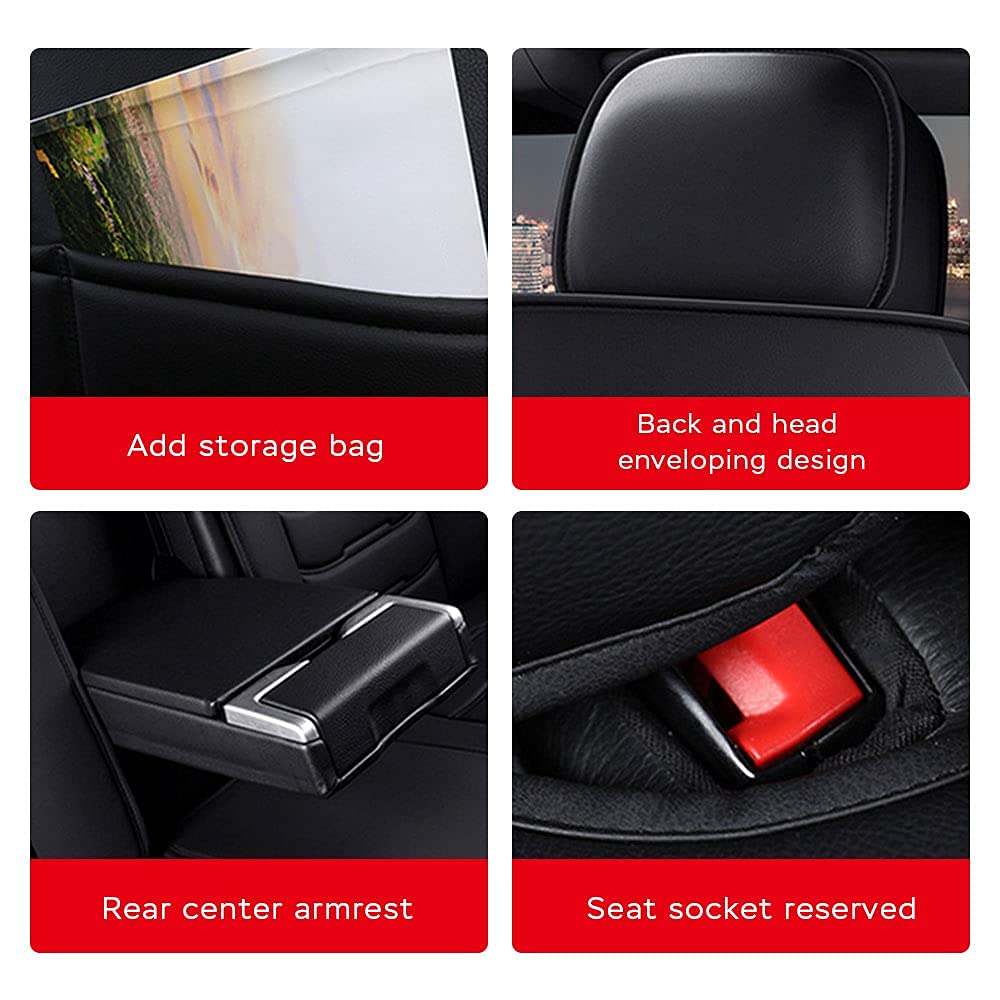 1996-2002 Pontiac Trans Am Leather Seat Covers - 5-Piece Full Set, Waterproof & Breathable, Airbag Compatible Black Car Seat Protectors - Perfect for Road Trips & Daily Commutes