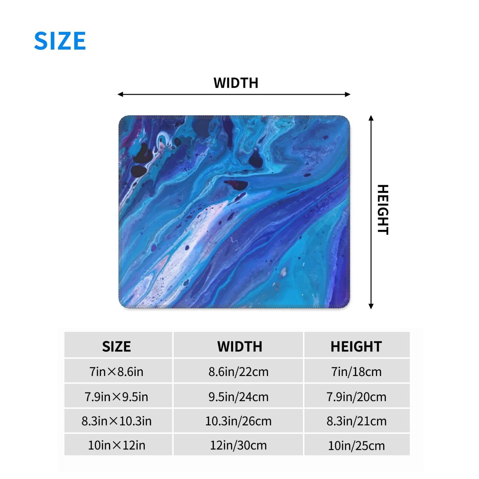 Blue Quicksand Gaming Mouse Pad - Non-Slip Rubber Base Desk Mat for PC, Laptop & Wireless Mouse (7x8.6in/7.9x9.5in) - Perfect for Office Work, Gaming & Home Computer Use
