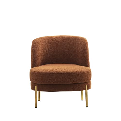 Modern Accent Chair with Gold Metal Legs - Upholstered Club Chair for Living Room, Bedroom & Office - Comfortable Lounge Seating for Relaxing, Reading & Entertaining Guests
