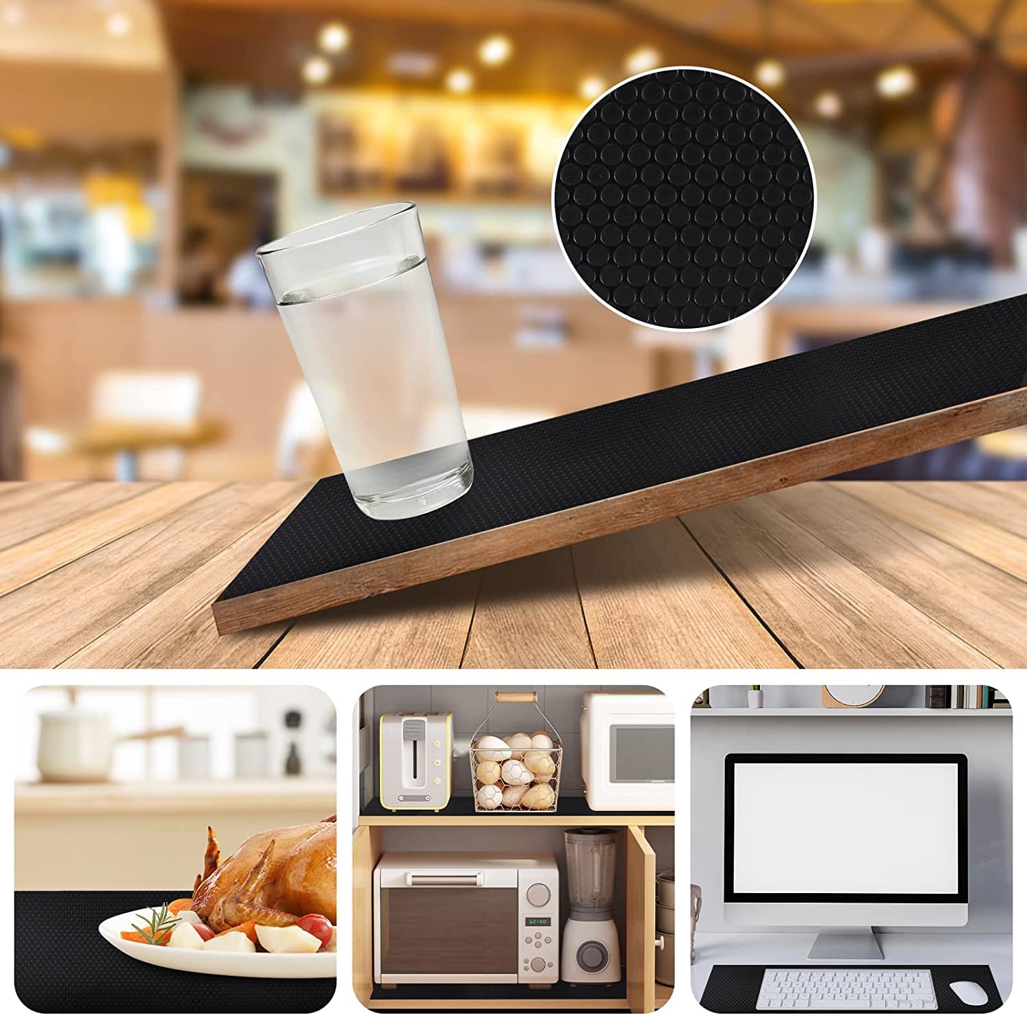 Non-Slip EVA Shelf Liners for Kitchen Cabinets - 17.7