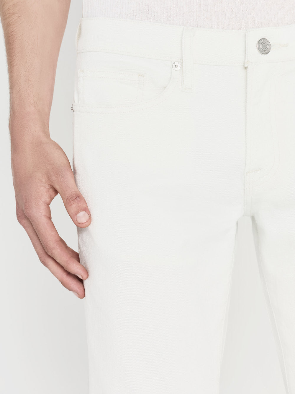 L'Homme Slim Twill Pants for Men - Whisper White Color | Comfortable Office & Casual Wear | Perfect for Business Meetings & Everyday Outfits