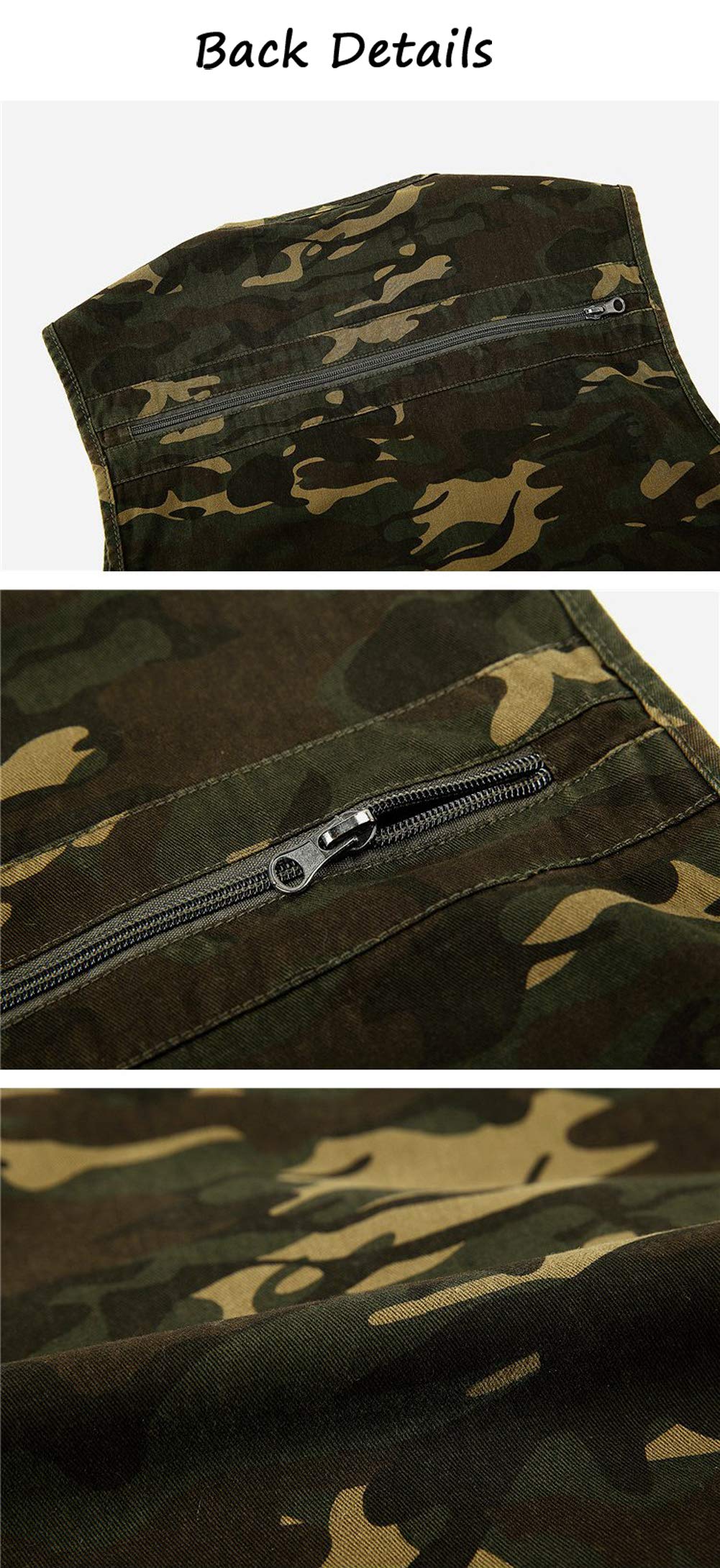 Only Faith Men's Camouflage Fishing Vest - Waterproof Outdoor Photography & Hunting Vest with Multiple Pockets - Perfect for Hiking, Camping and Wildlife Photography