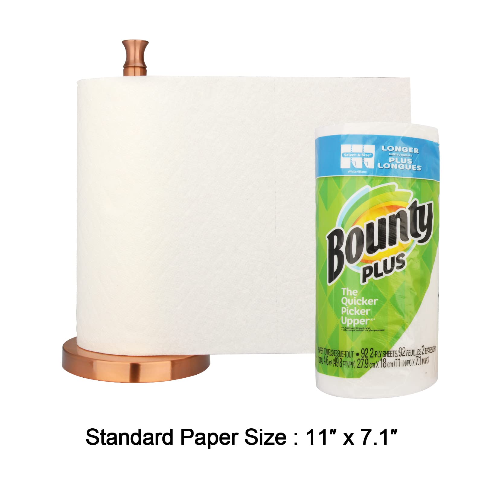 Premium Akicon Copper Paper Towel Holder Stand for Kitchen Countertop & Dining Table - Modern Home Decor for Kitchen, Bathroom, and Office Use