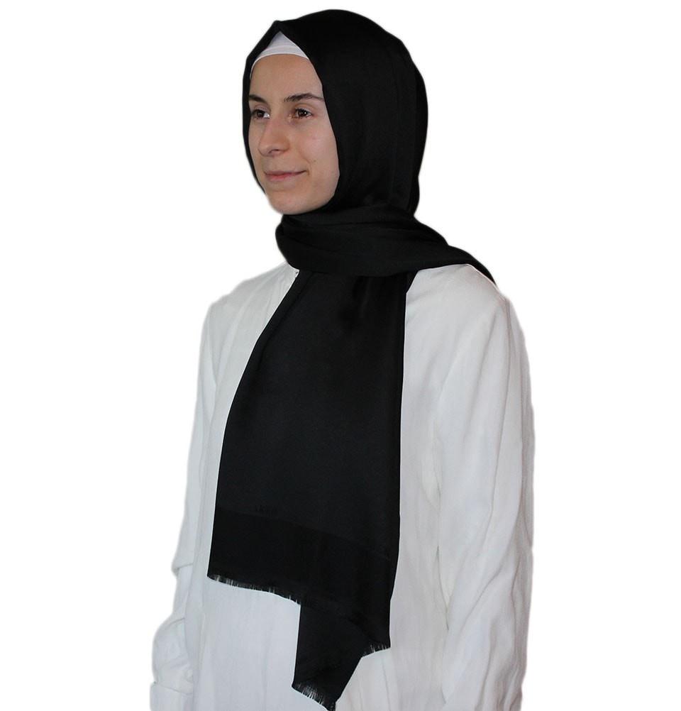 Aker Solid Shawl 1002SLK Black - Elegant Womens Fashion Scarf for Office, Party & Evening Wear - Soft & Lightweight Winter Accessory