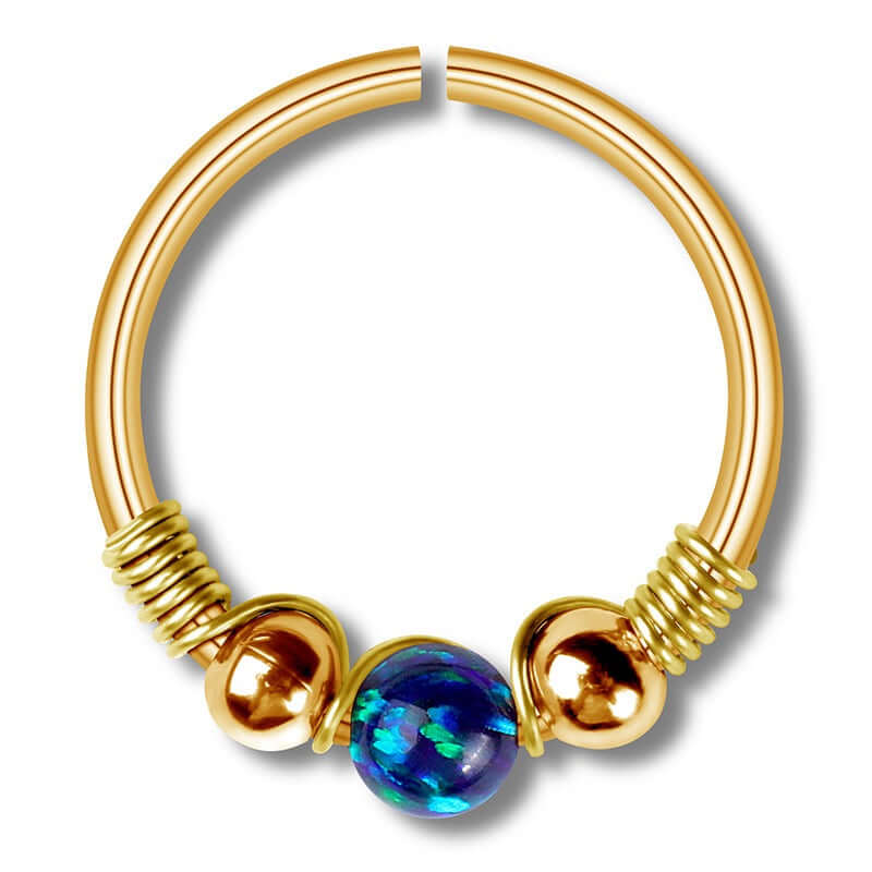 Opal Seamless Fixed Captive Ring - Elegant Body Jewelry for Belly Button, Nose & Ear Piercing | Hypoallergenic Stainless Steel | Perfect for Everyday Wear & Special Occasions