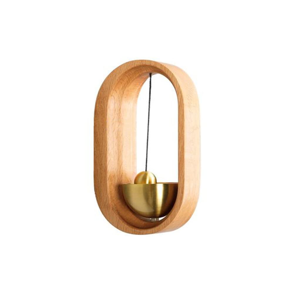 Aida Bz Solid Wood Wind Chimes - Handcrafted Pure Copper Magnetic Doorbell with Refrigerator Stickers - Dopamine Paulownia Bell for Home Decor, Garden & Office - Perfect Gift for Mindfulness & Relaxation