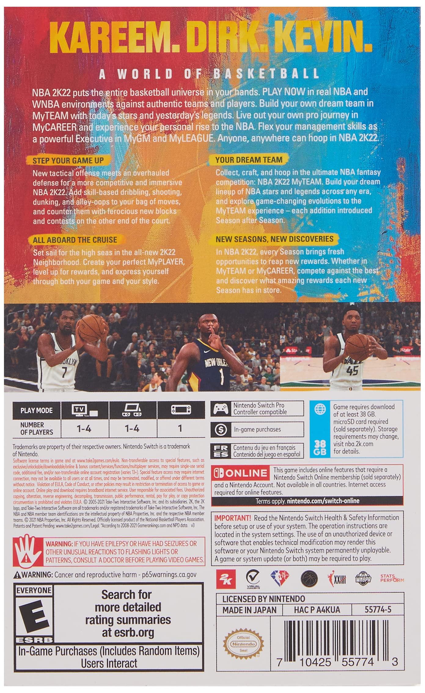 NBA 2K22 75th Anniversary Edition for Nintendo Switch - Official Basketball Video Game with Enhanced Graphics & Gameplay - Perfect for NBA Fans and Gaming Enthusiasts at Home or On-the-Go