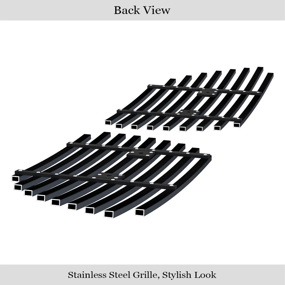 APS Stainless Steel Black Billet Front Grill Grille Insert Compatible with Pontiac GTO 2004-2006 - Main Upper SS Replacement Part P85806H for Enhanced Vehicle Appearance & Protection