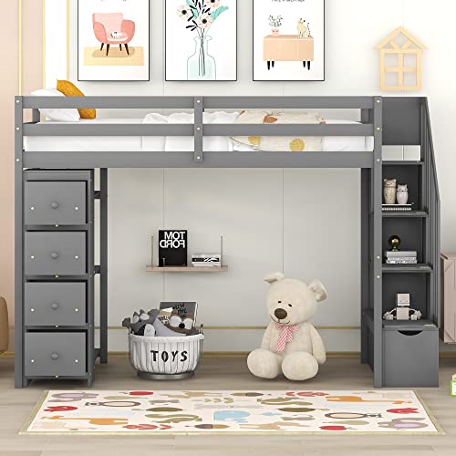 Gray +Drawers +Stairs