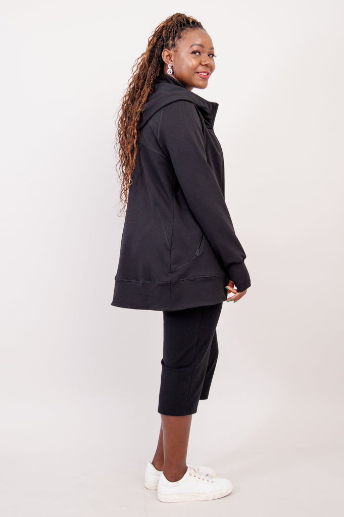 Kendra Jacket - Black Cotton Women's Outerwear for Casual & Office Wear | Lightweight & Stylish