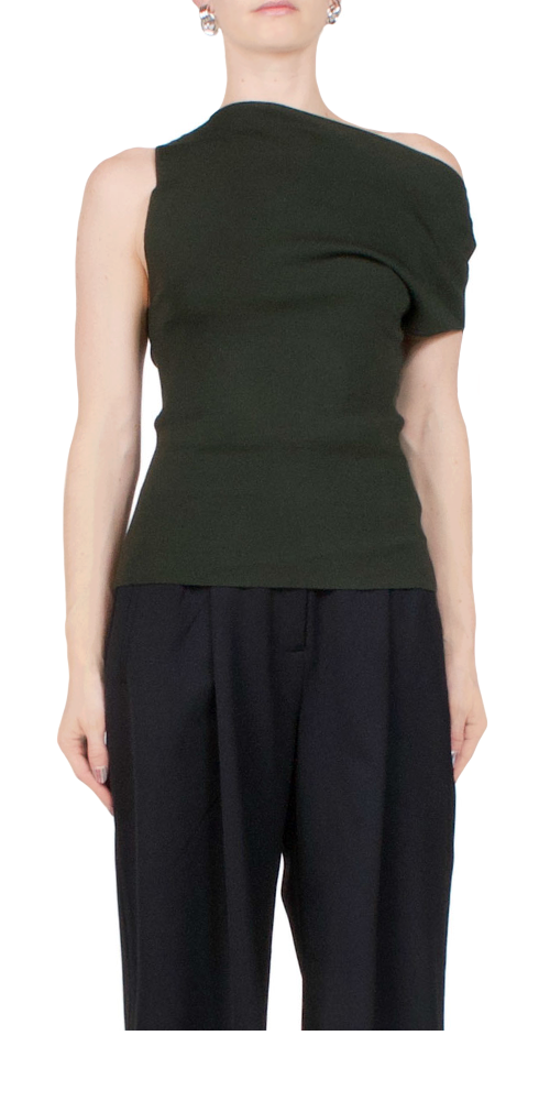 Asymmetrical Knit Sweater Top for Women - Soft Basil Green Casual Pullover for Fall & Winter | Perfect for Layering, Office Wear, and Weekend Outfits