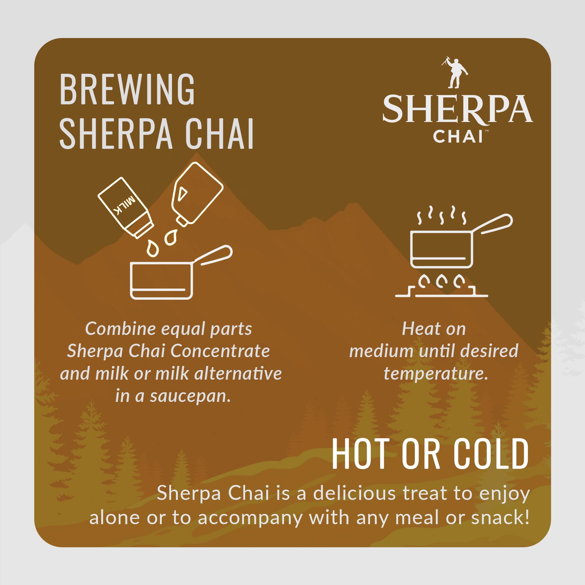 Sherpa Chai Honey Vanilla Chai Tea Concentrate - Handcrafted Black Tea with Honey, Vanilla & Spices - Authentic Nepali Sherpa Recipe - Perfect for Tea Lovers, Gifts & Cozy Moments at Home or Office