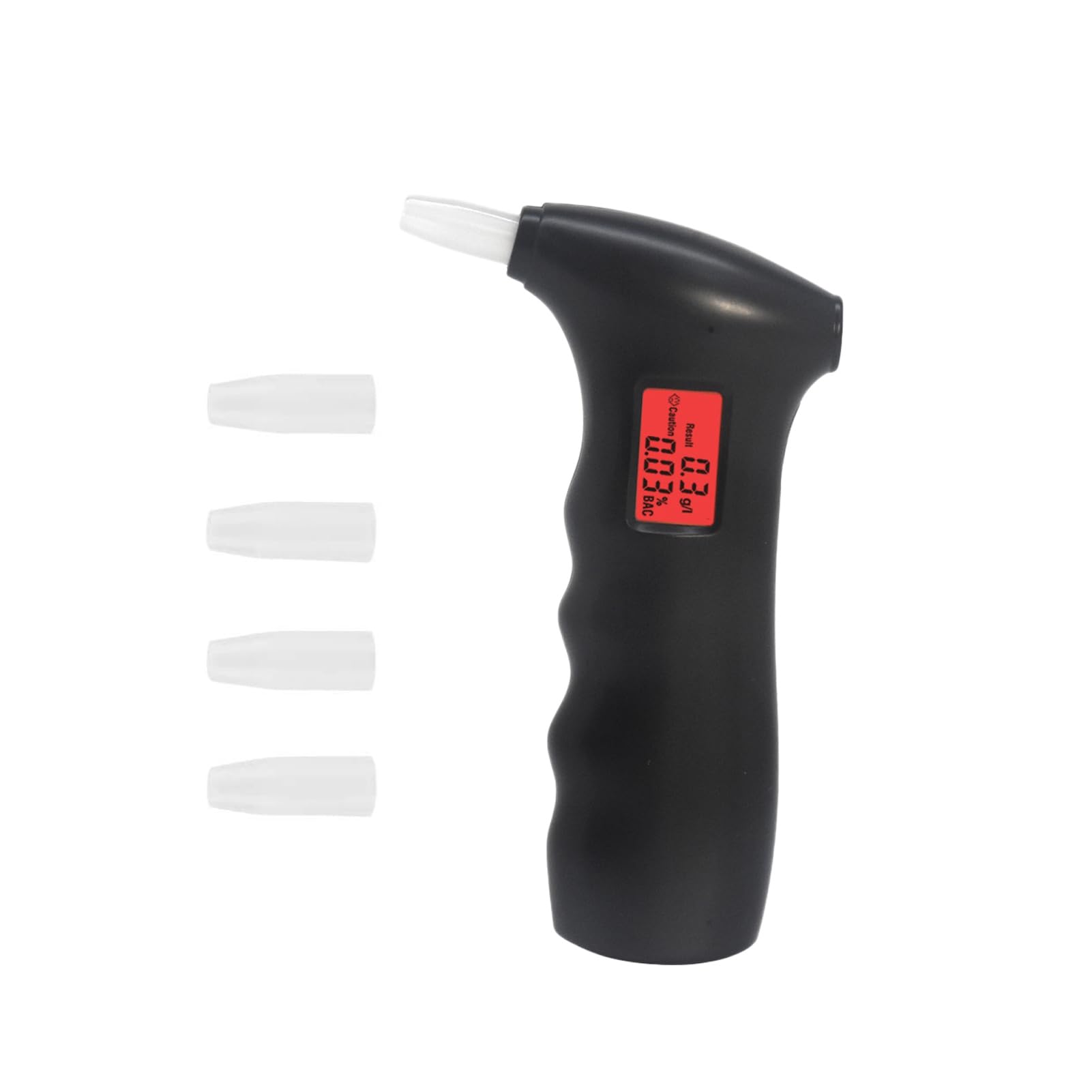 Professional Breathalyzer with LCD Display - High Accuracy Alcohol Tester for Home & Personal Use, Includes 5 Disposable Mouthpieces (Black) | Perfect for Parties, Road Safety Checks & Workplace Testing