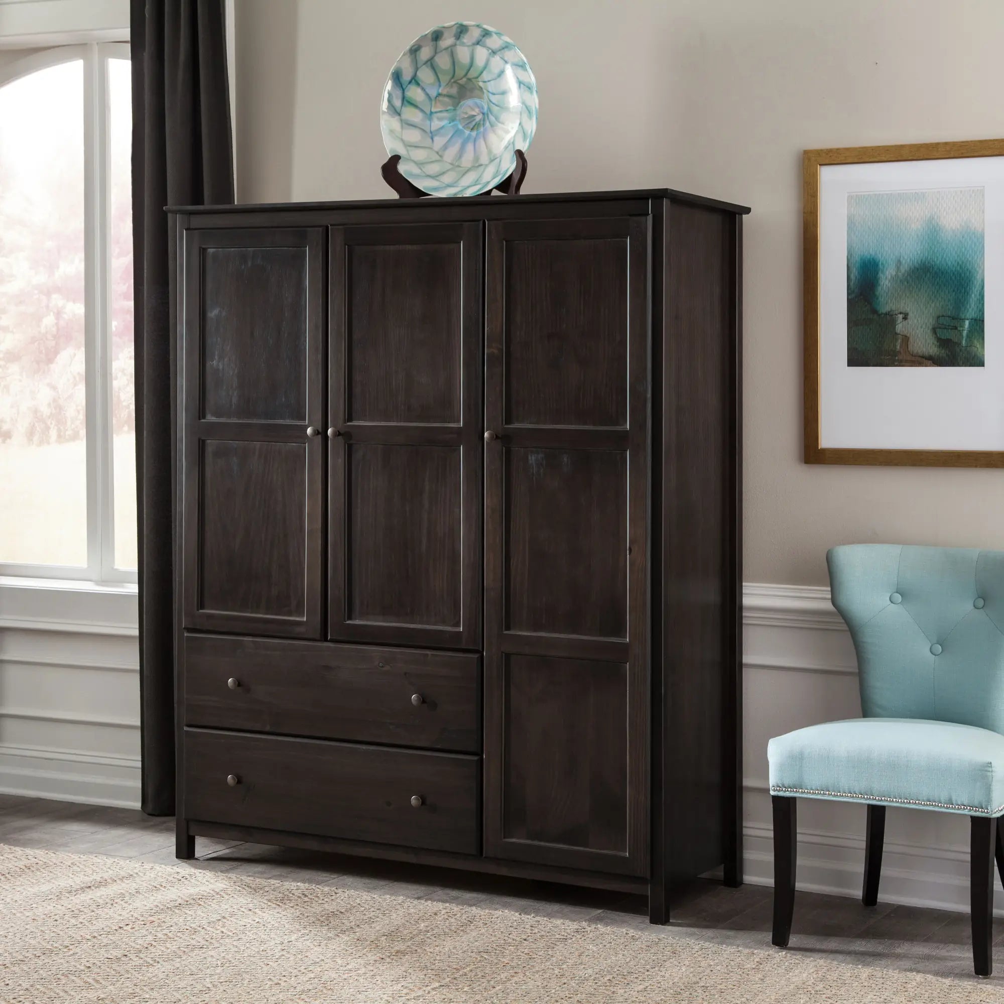 3-Door Shaker Style Wardrobe Closet - Modern Storage for Bedroom, Living Room & Office Organization