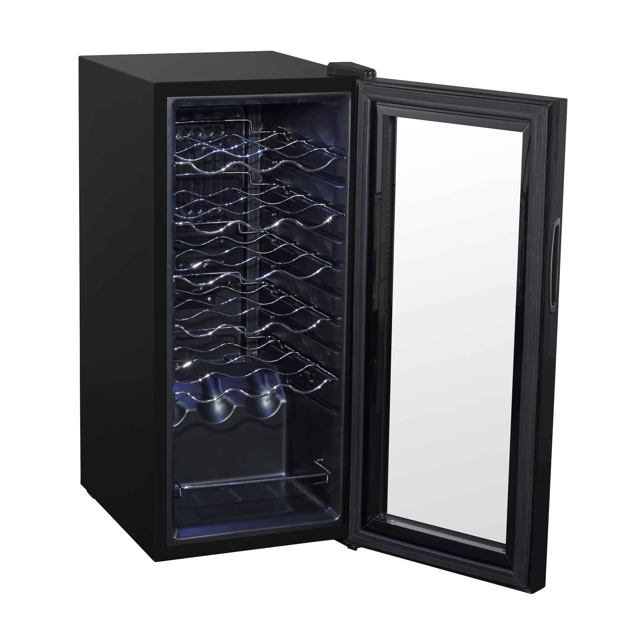 18 Bottle Wine Cooler Refrigerator - Digital Touch Screen Control, LED Lighting, Black - Perfect for Home Bars, Kitchens & Wine Cellars - DH6
