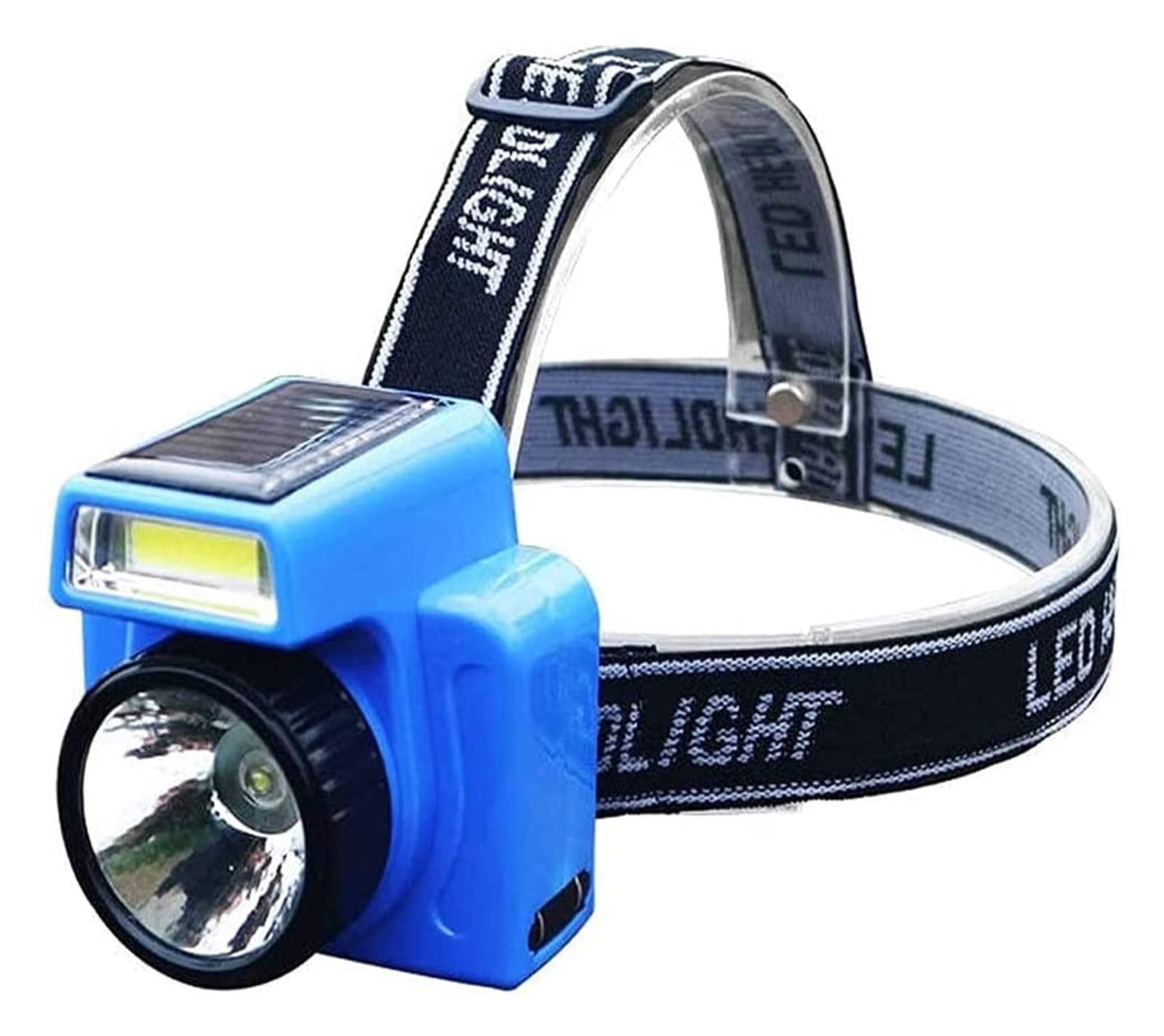 JSY Solar Rechargeable Headlamp - 1000 Lumen Bright LED Headlight for Camping, Hiking, Fishing, Cycling & Outdoor Activities - Waterproof Hands-Free Light for Night Running, Hunting and Emergency Use