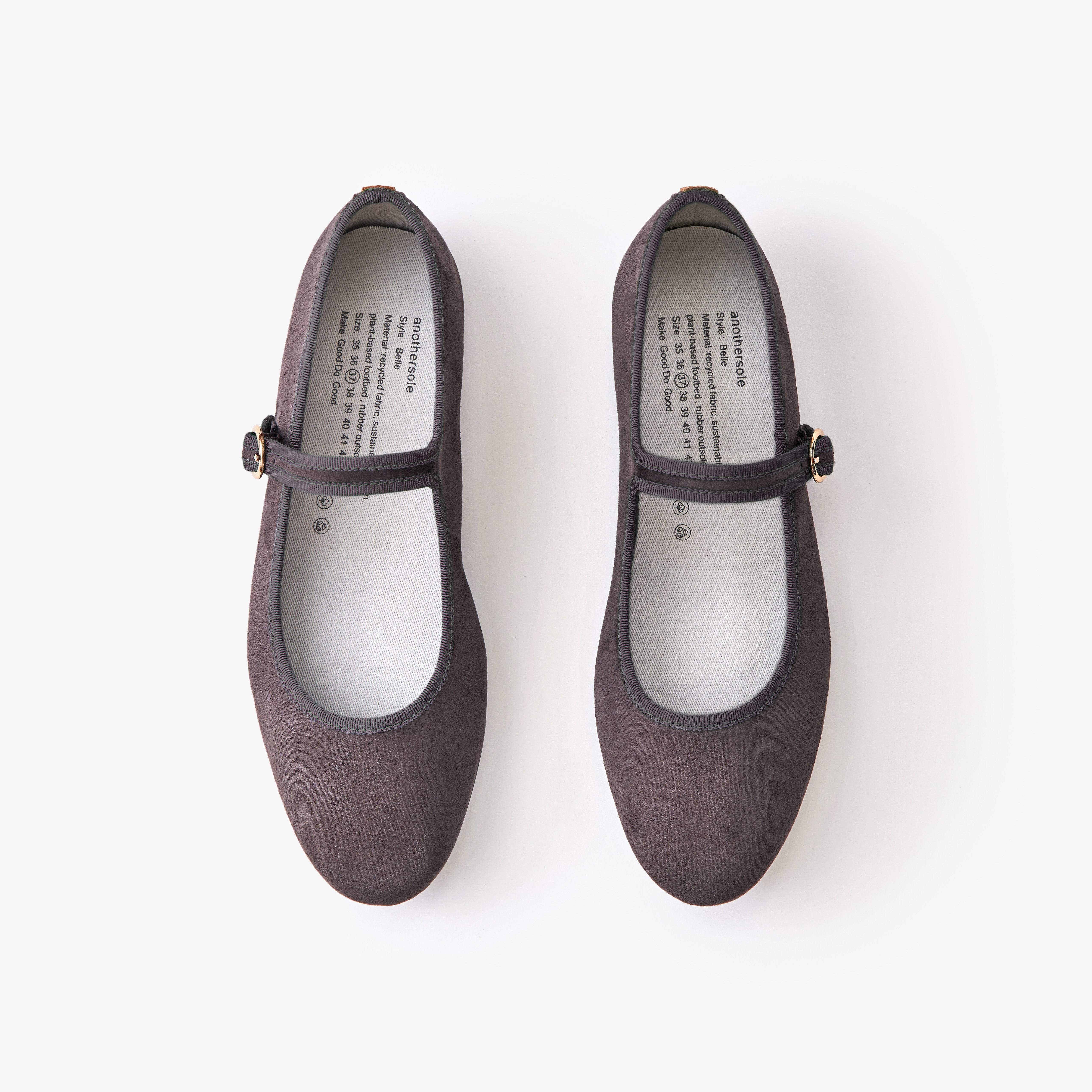 Belle Mary Jane Shoes for Women - Classic Coal Black Comfortable Flats with Buckle Strap - Perfect for Work, Office, and Casual Outfits
