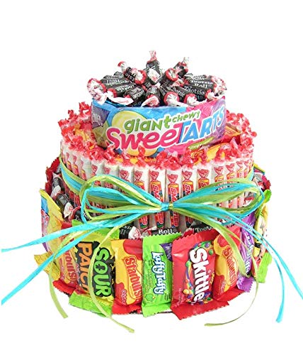 From You Flowers - The Ultimate Candy Birthday Cake | Fresh Floral Arrangement for Birthdays, Anniversaries & Special Occasions | Perfect Gift for Her/Him